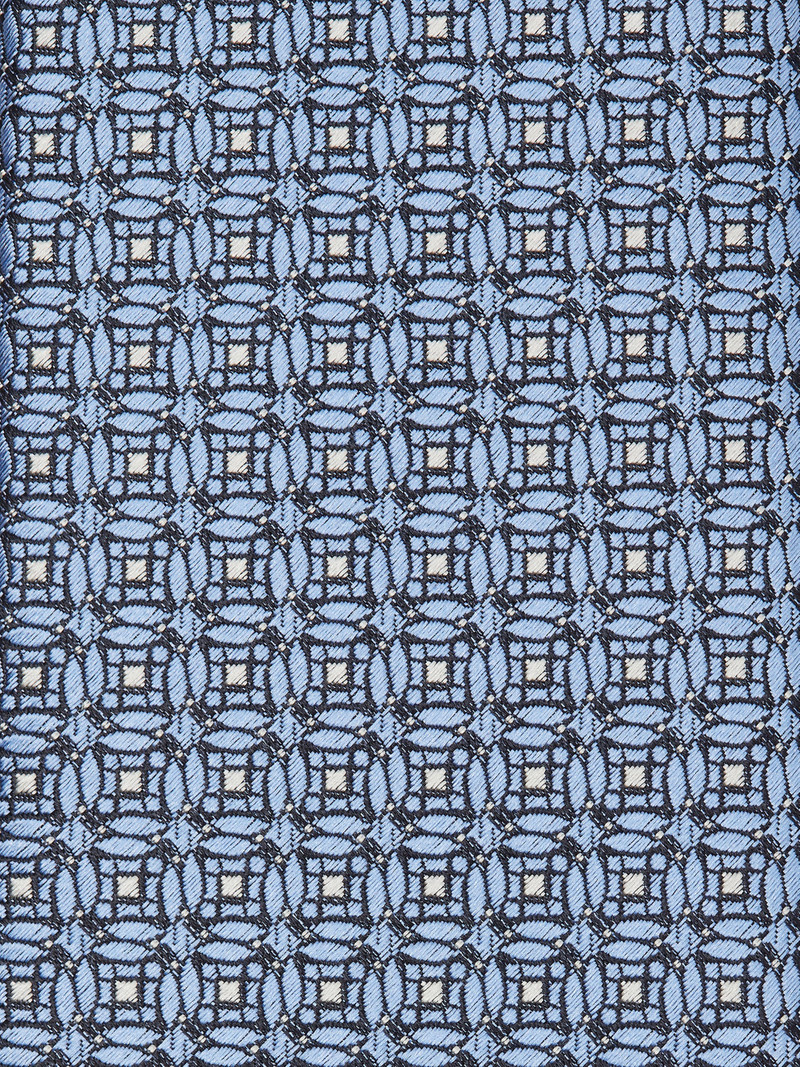 ZEGNA LIGHT BLUE PRINTED SILK 5 PIEGHE TIE outlook