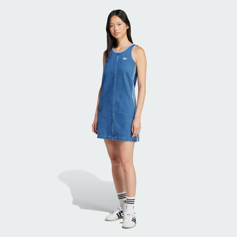 adidas Adicolor Denim 3-Stripes Tank Dress outlook