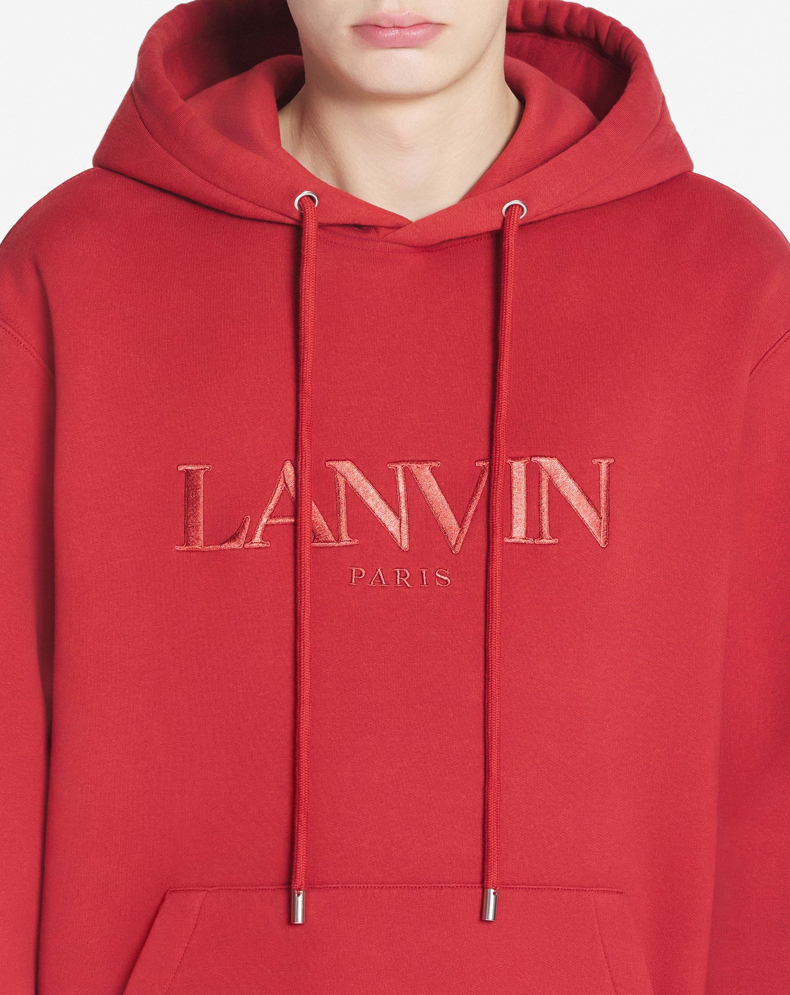 LANVIN PARIS EMBROIDERED LOOSE-FITTING HOODIE - 5