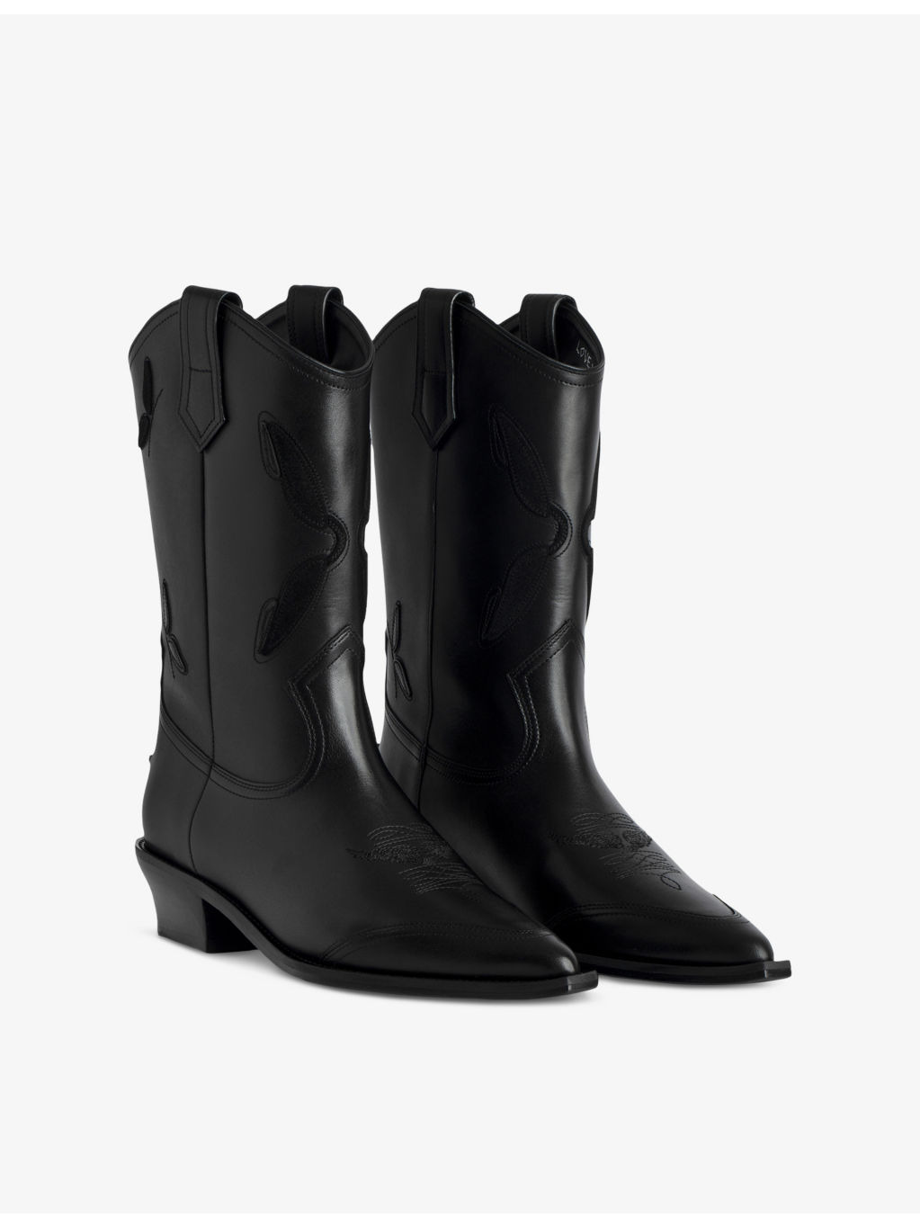 Cara Western Leather Ankle Boots - 2