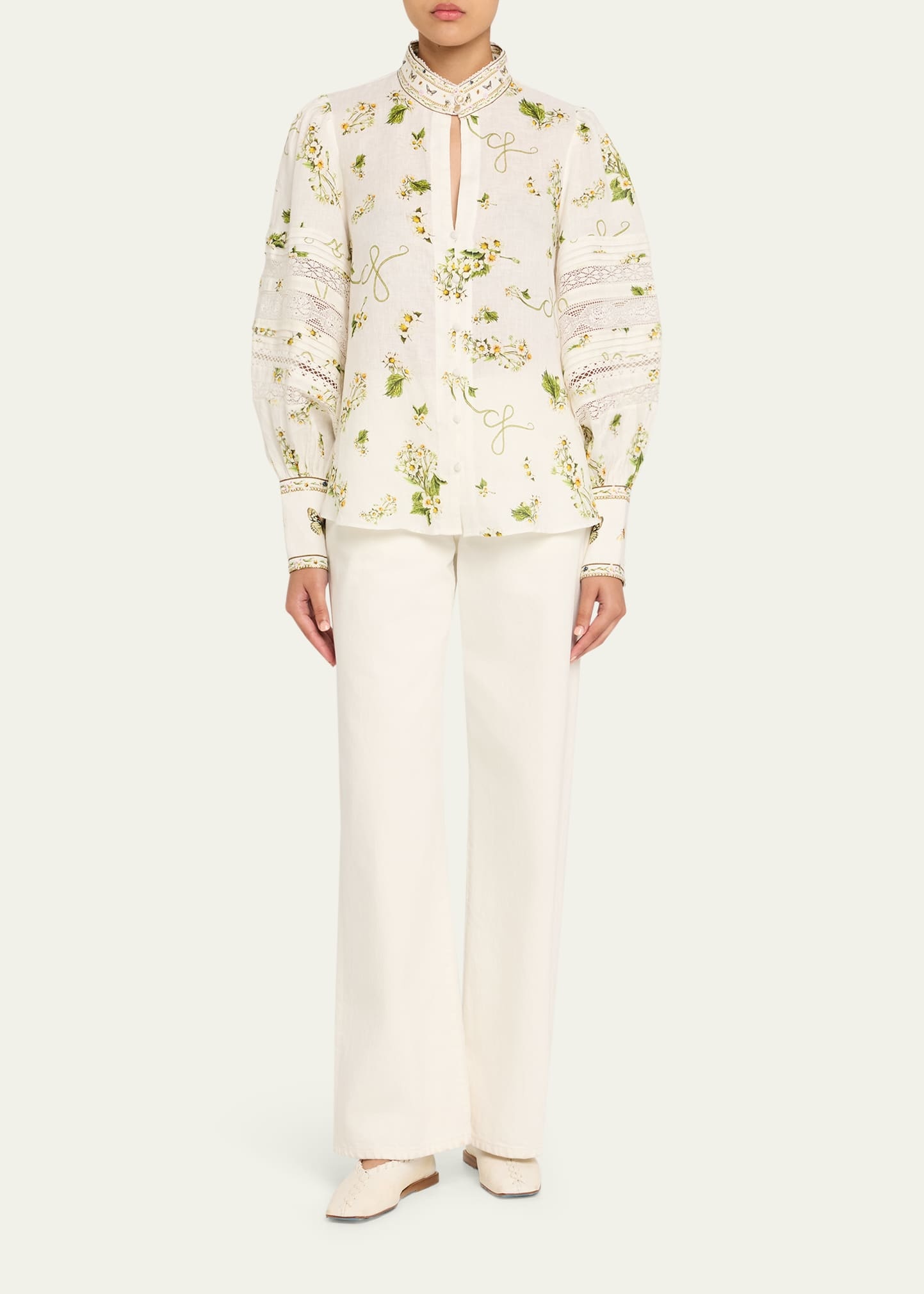 Botanical Utopia Buttoned Collar Blouse - 2