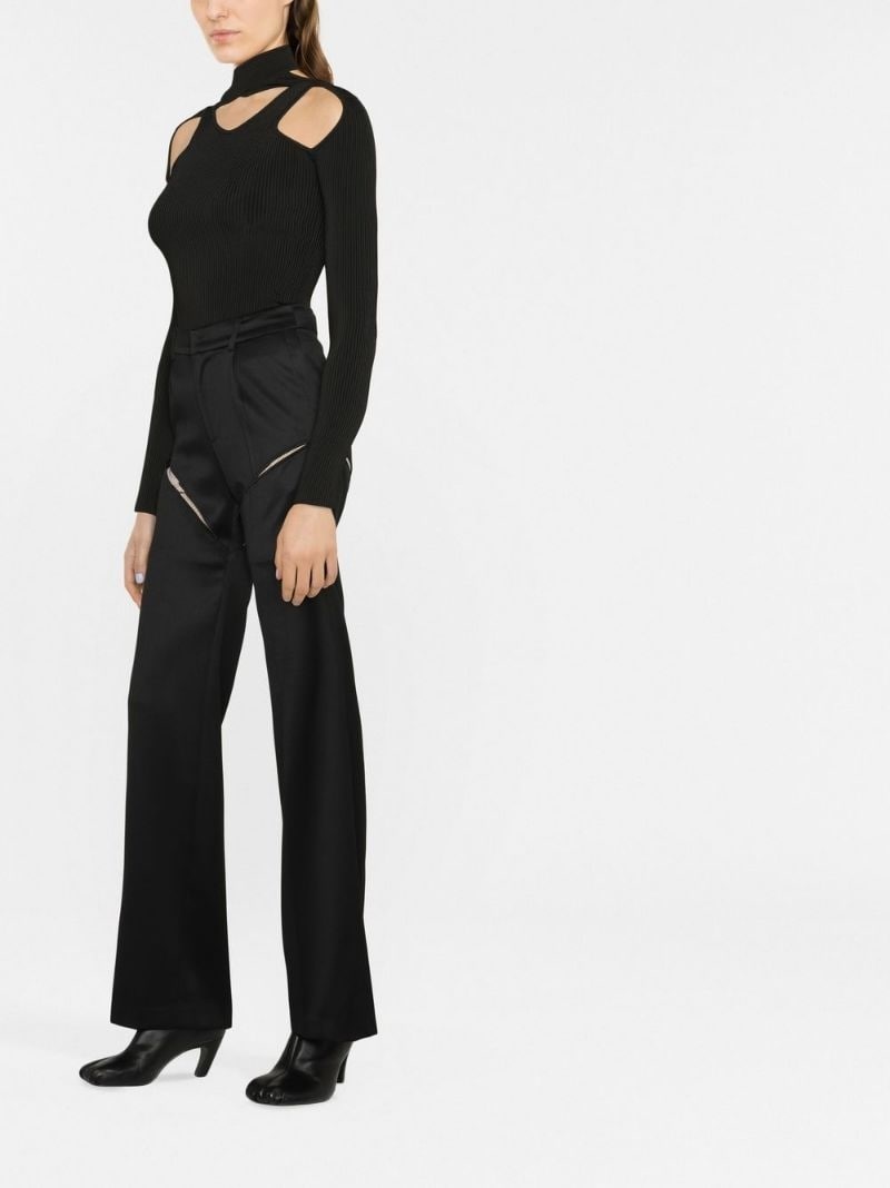 mesh-panel suit trousers - 3