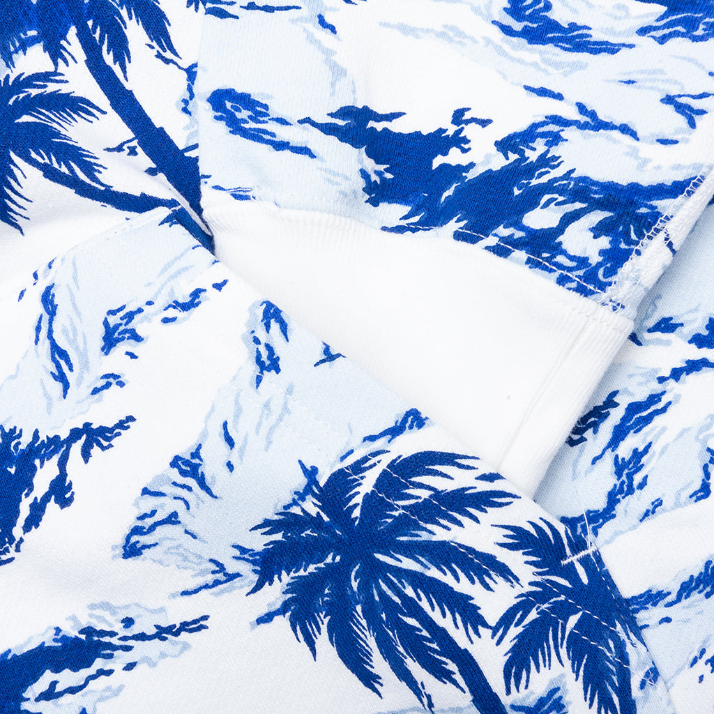PALM TREE CAMO RELAXED FIT SHARK FULL ZIP HOODIE - BLUE - 7