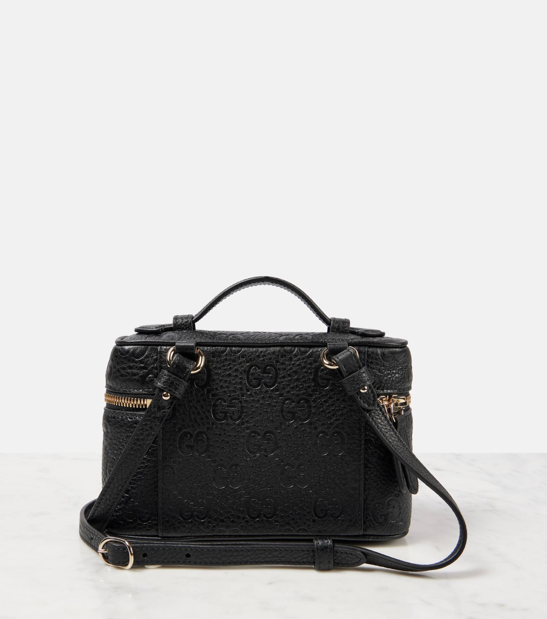 GG Super Mini debossed leather tote bag - 6
