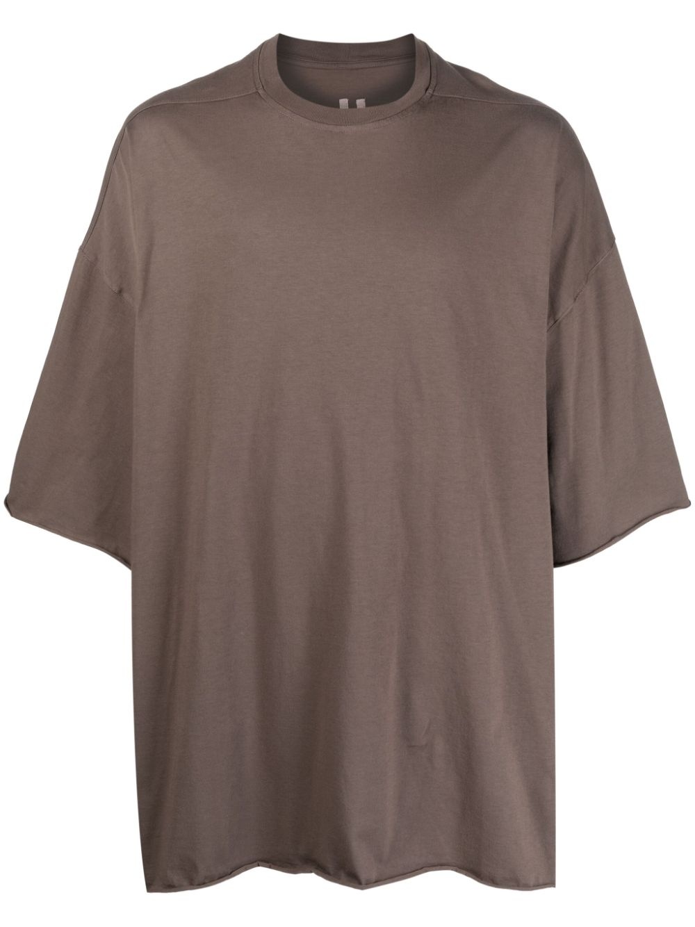 round-neck unfinished cotton T-shirt - 1