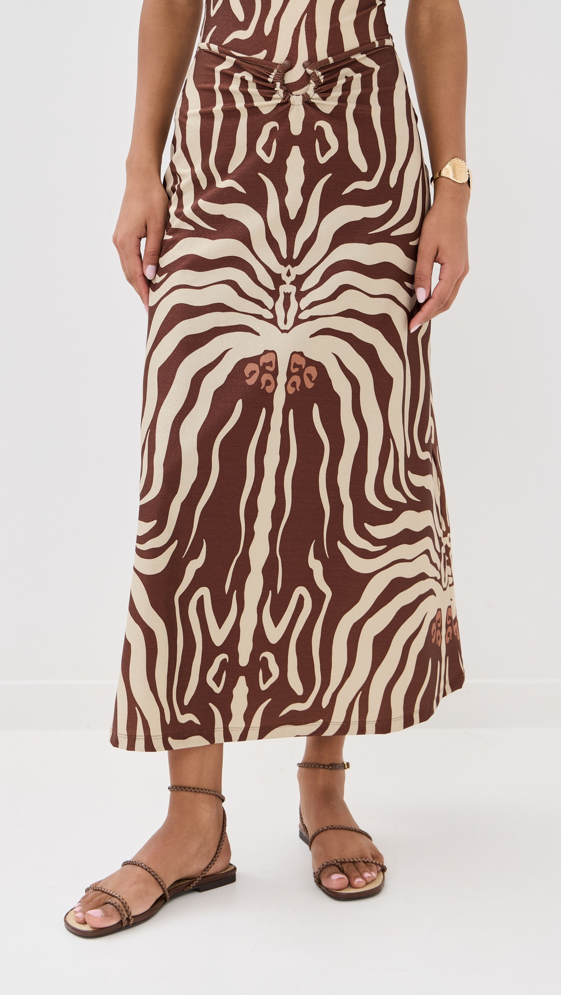 Shimmering Mocca Keel Midi Skirt - 6
