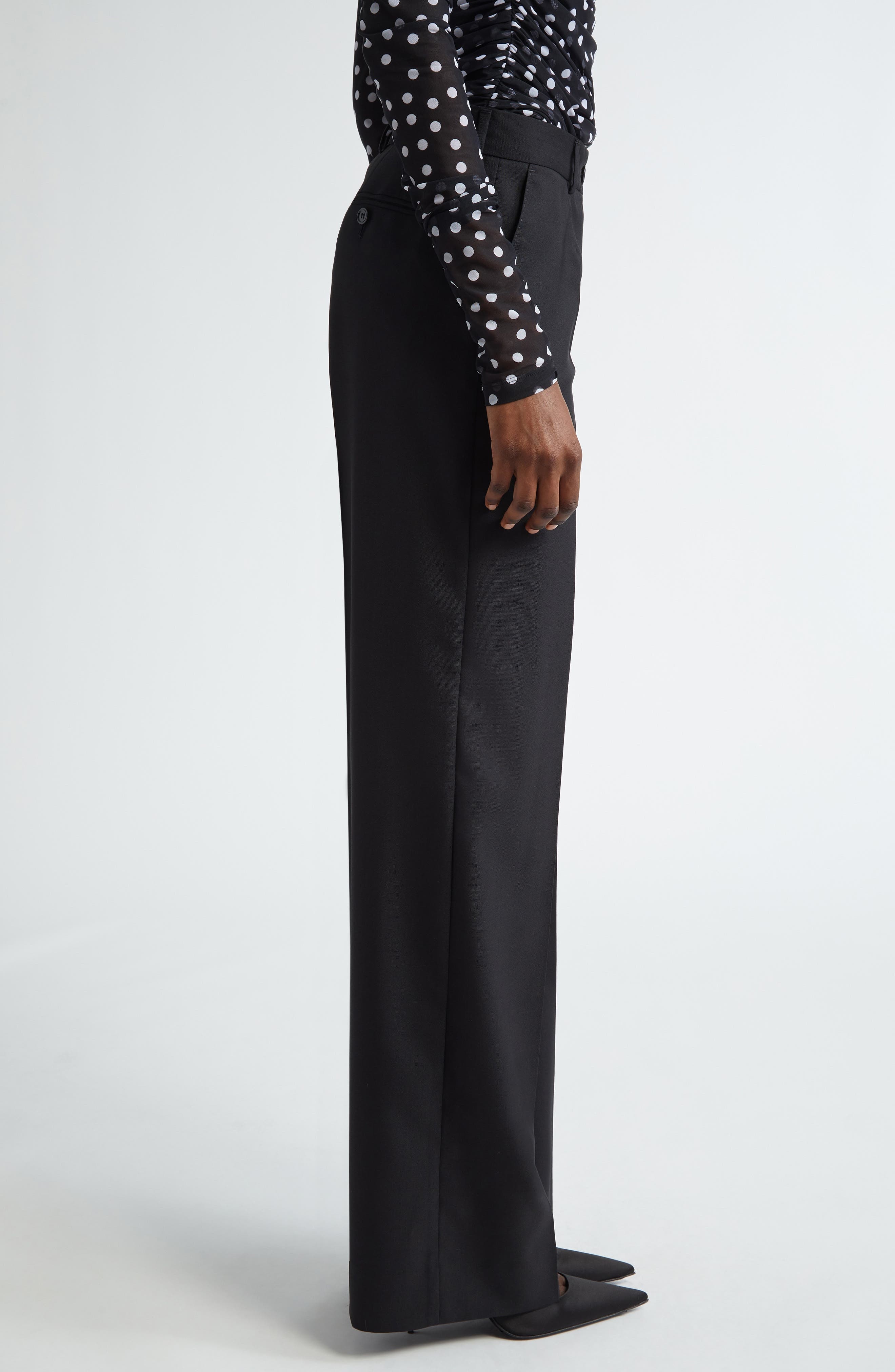 Dolce&Gabbana Wool Flare Leg Pants in N0000 Nero at Nordstrom - 4