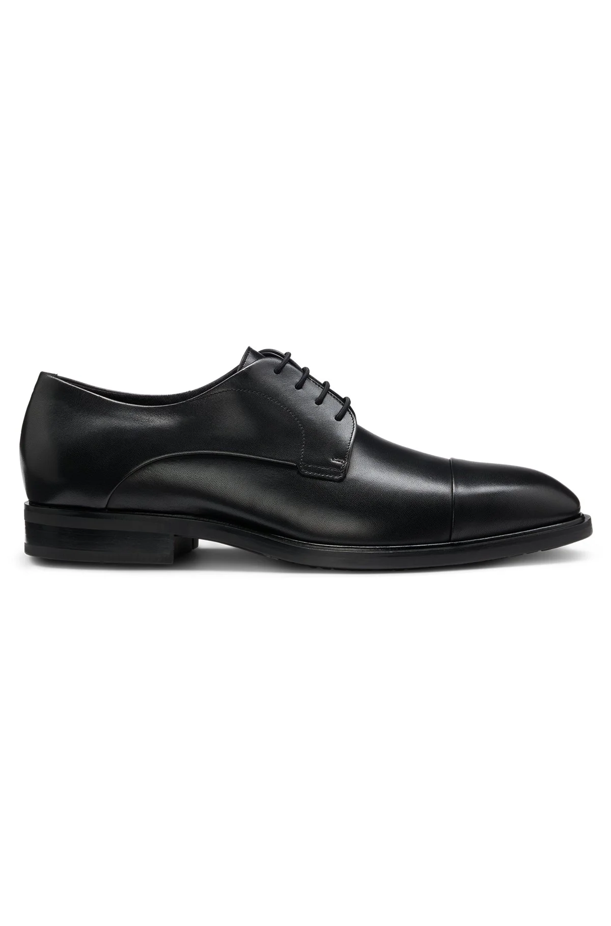 LEATHER DERBY SHOES WITH CAP TOE - 1