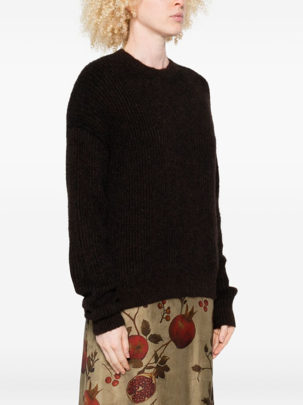 ribbed crew-neck sweater - 3