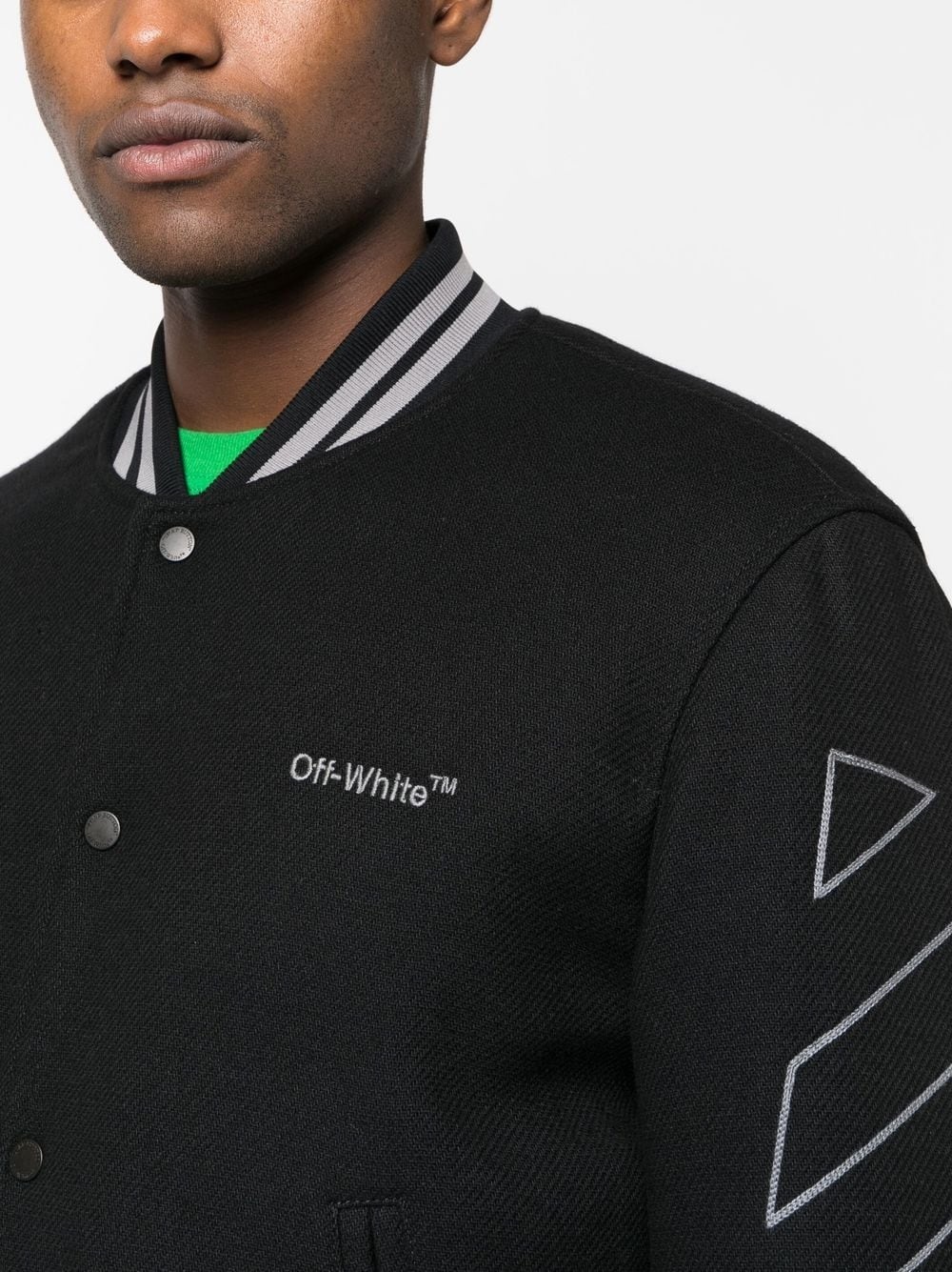 Diag logo-embroidered varsity jacket - 5