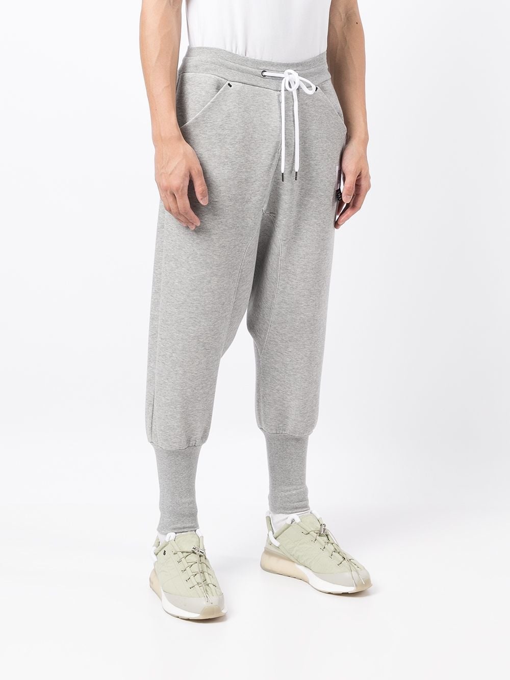 drop-crotch cotton track pants - 3