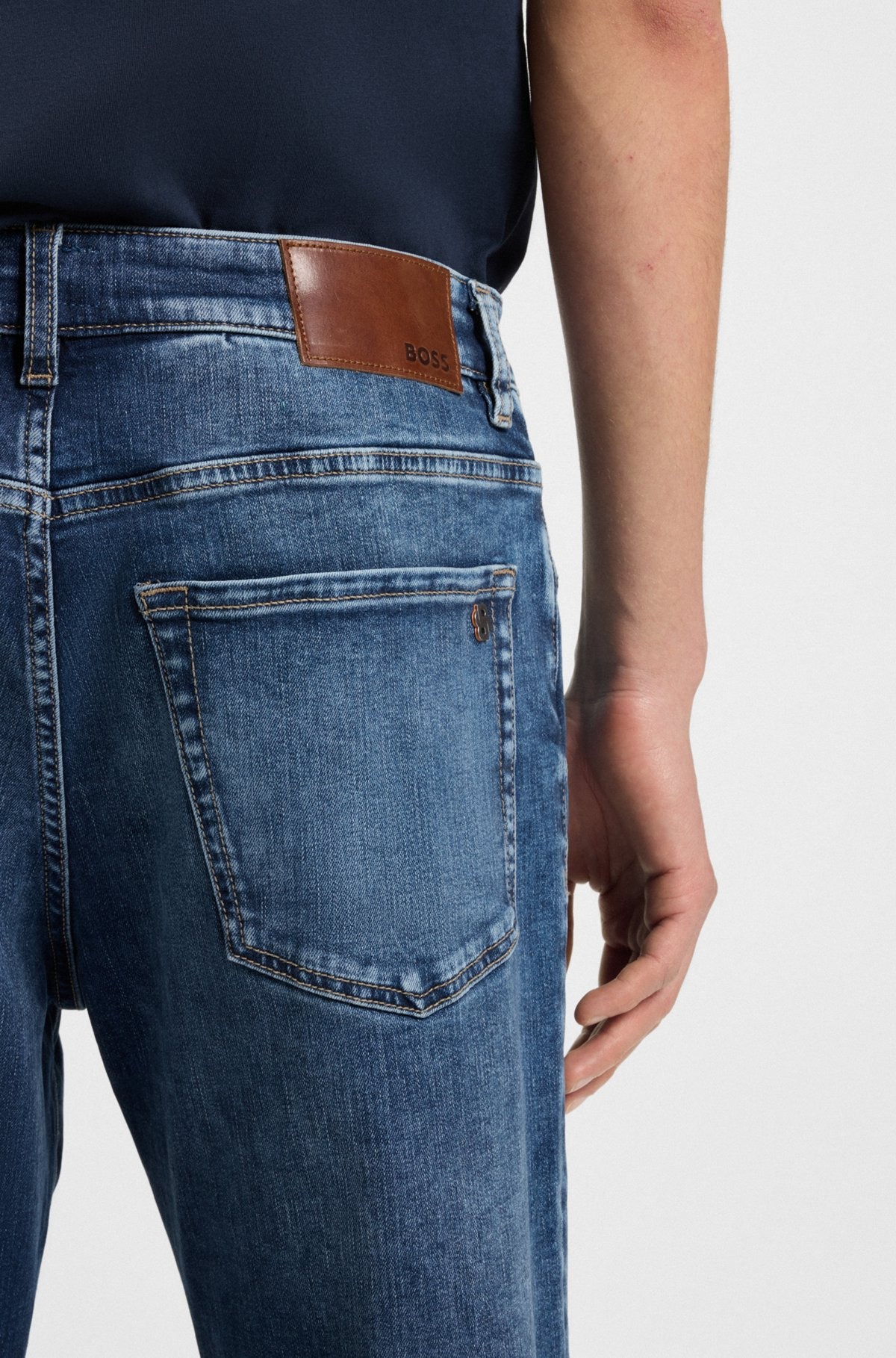 MAINE REGULAR-FIT JEANS IN BLUE SUPER-STRETCH DENIM - 5
