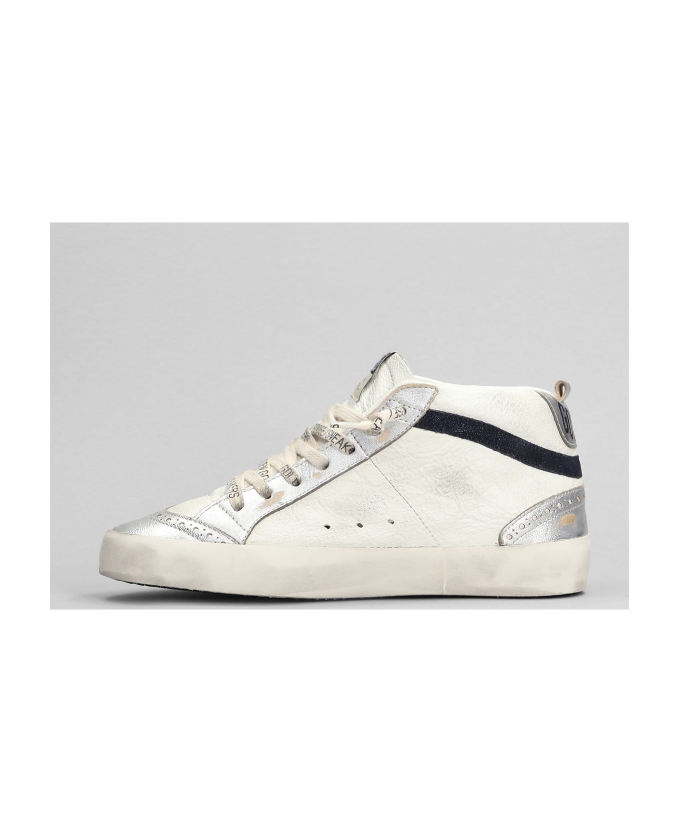 Mid Star Sneakers In White Leather - 3