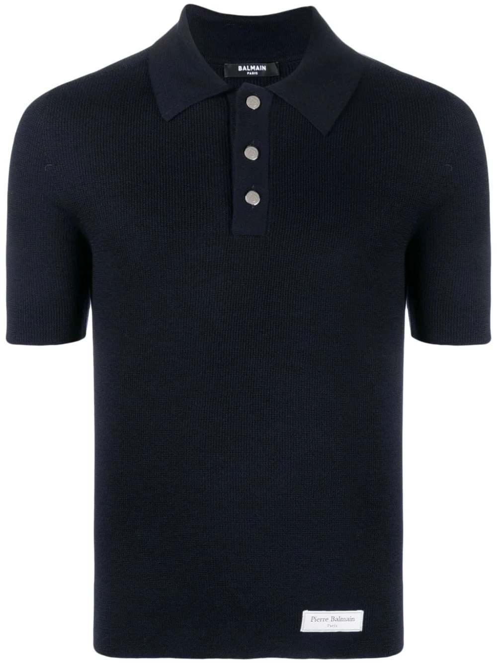logo-patch wool polo shirt - 1