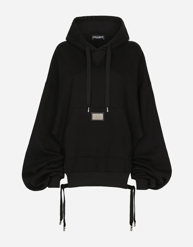 Jersey hoodie with Dolce&Gabbana tag - 1