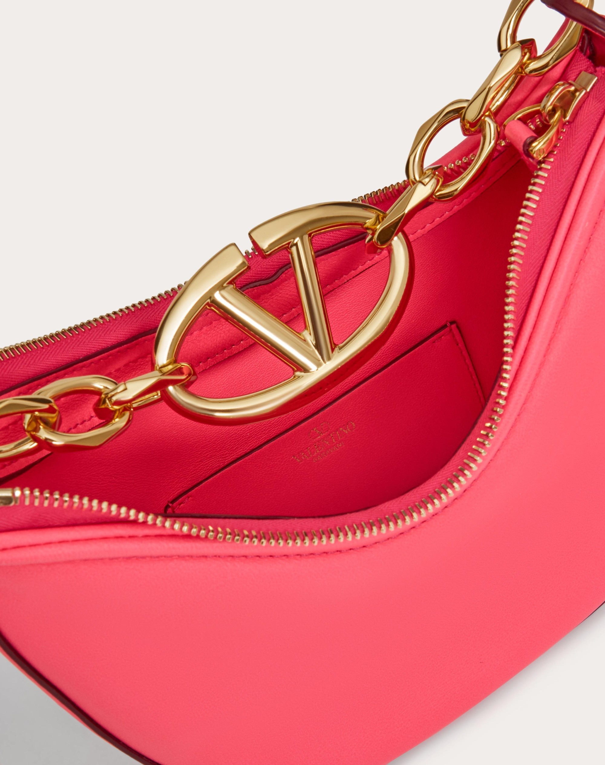 VLOGO MOON MINI HOBO BAG IN NAPPA LEATHER WITH CHAIN - 7