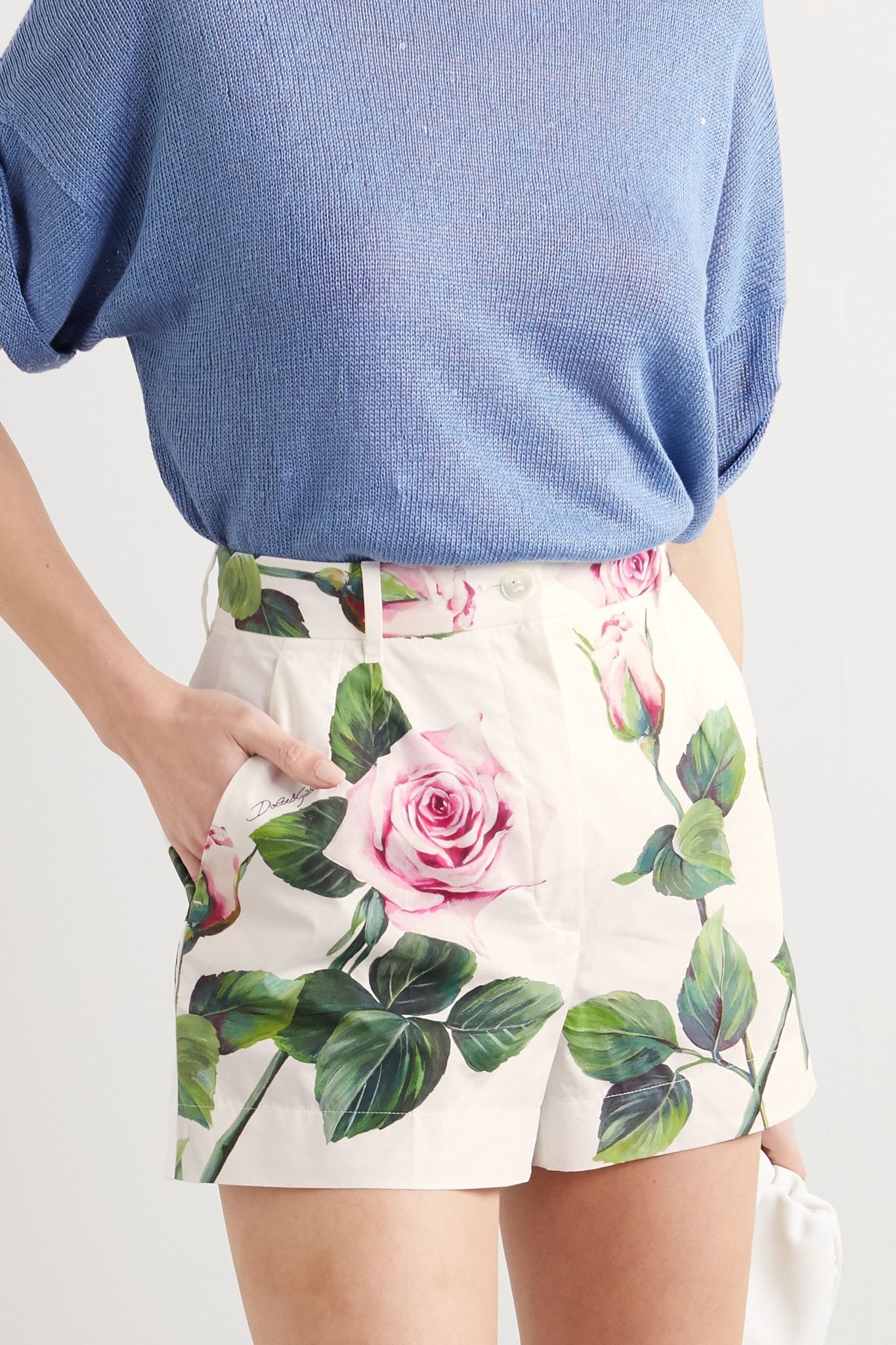 Floral-print cotton-poplin shorts - 3