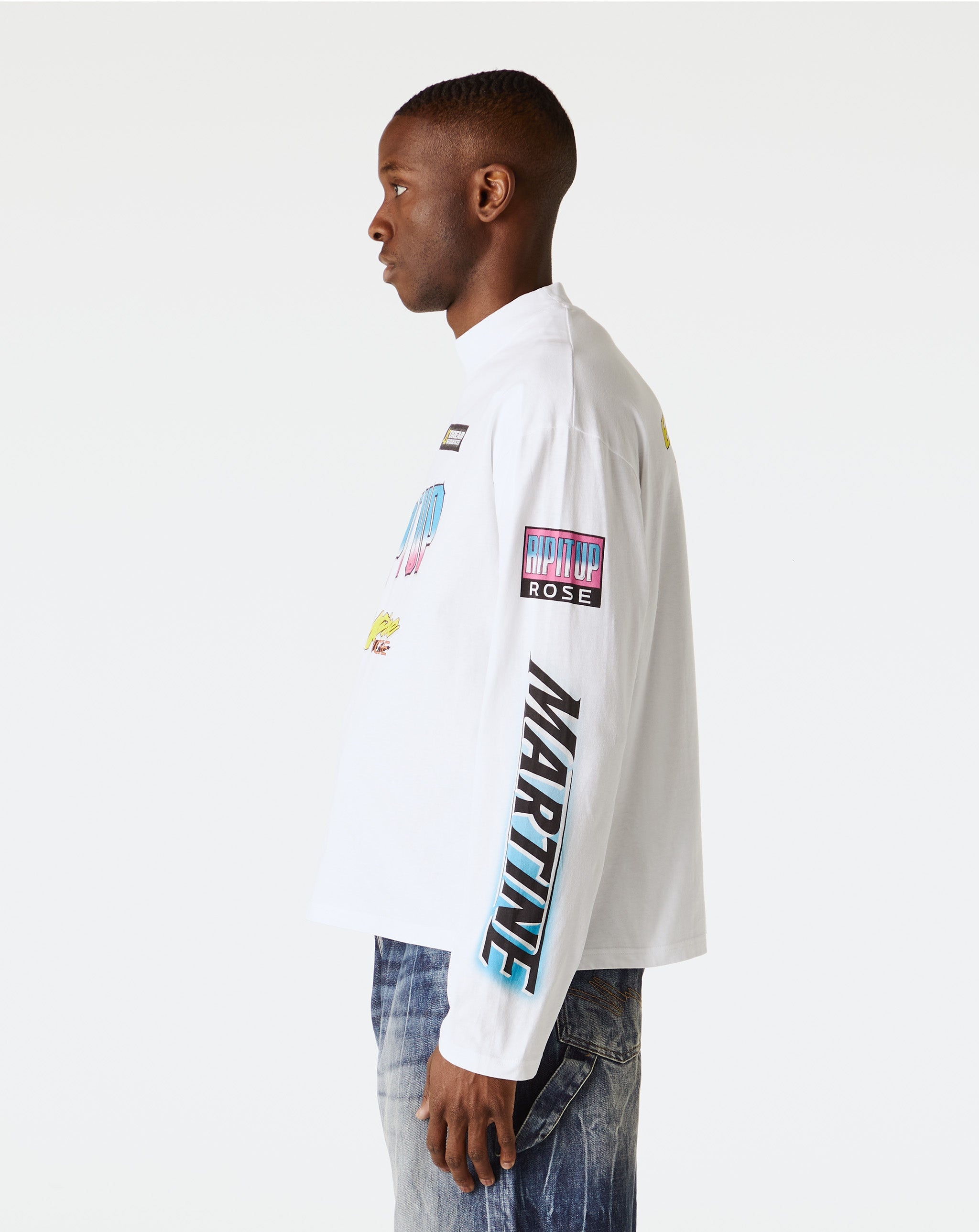 Funnel Neck Long Sleeve T-Shirt - 4