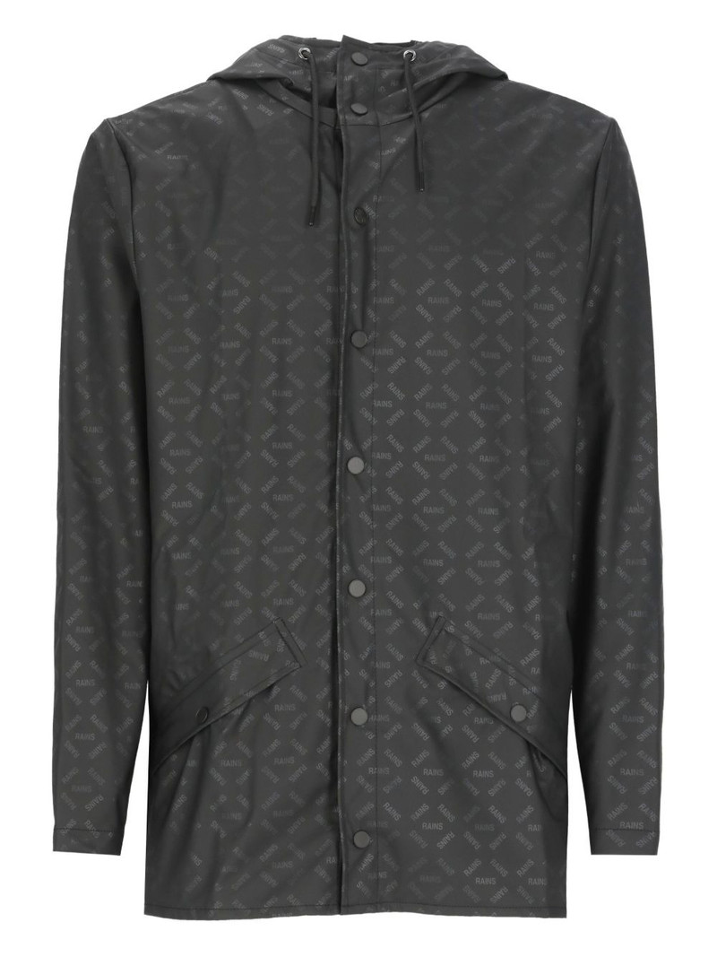 logo-pattern hooded jacket 1