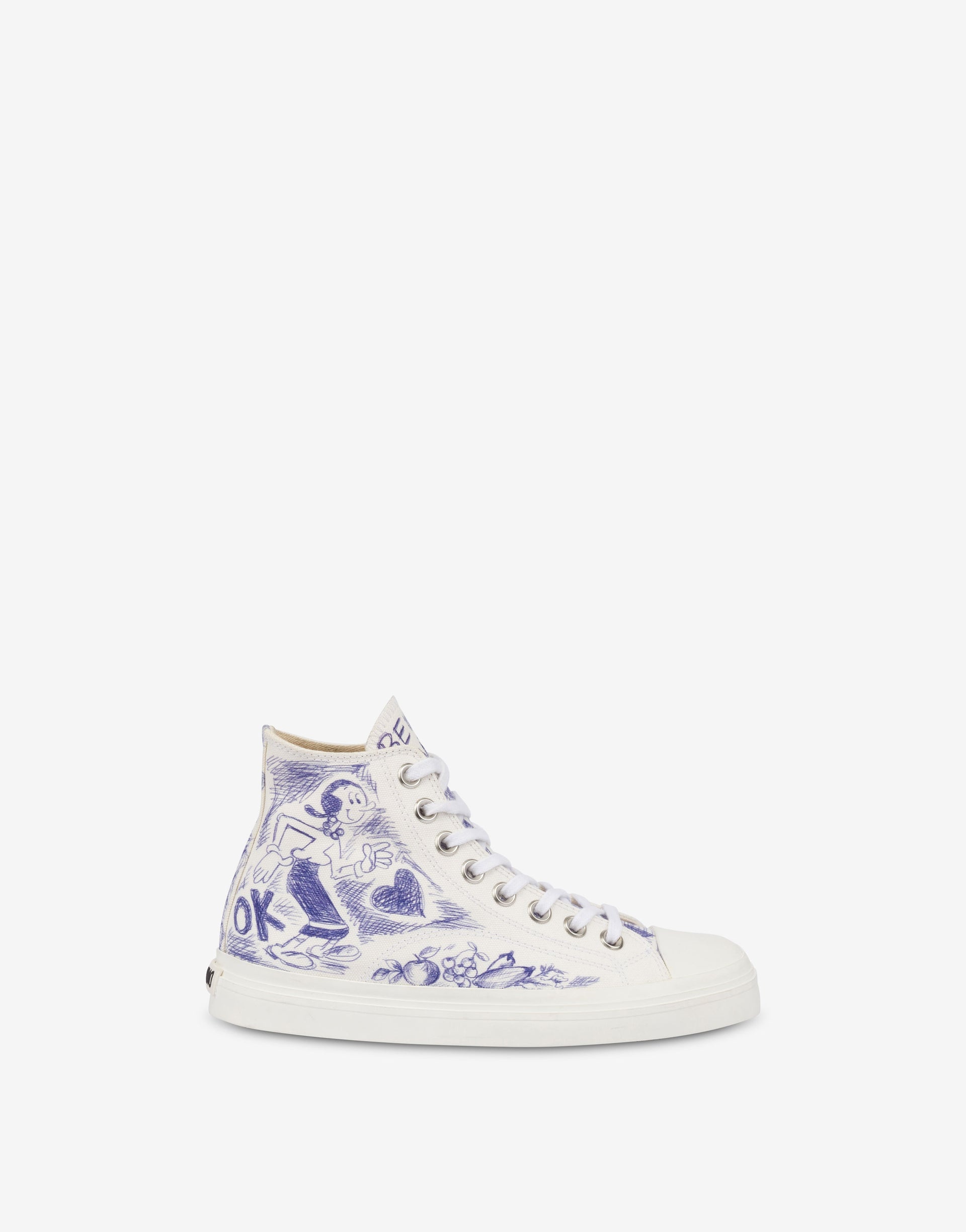 HIGH-TOP CANVAS TRAINERS WITH PRINT - 2