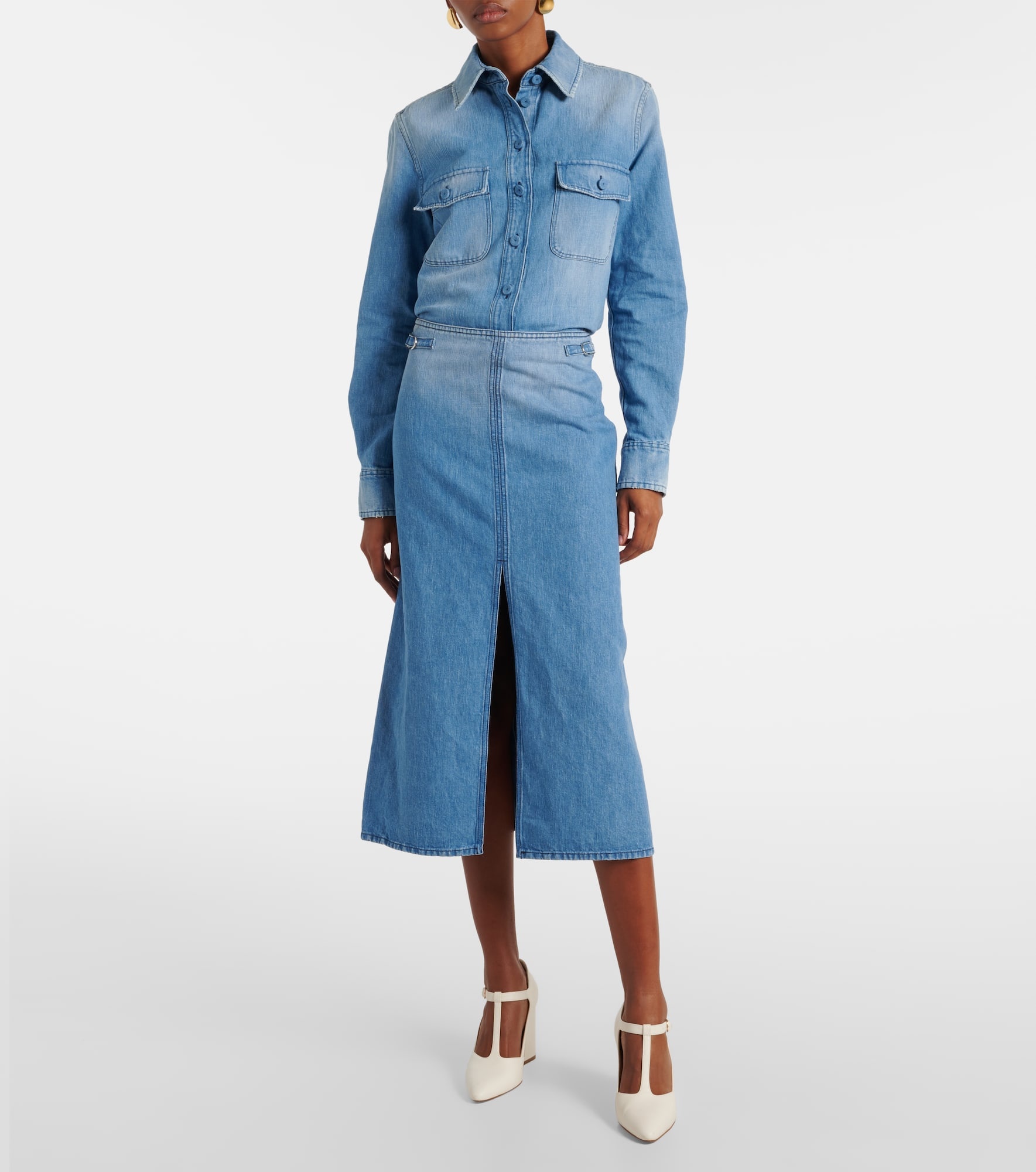 Morelos cotton and linen midi skirt - 2