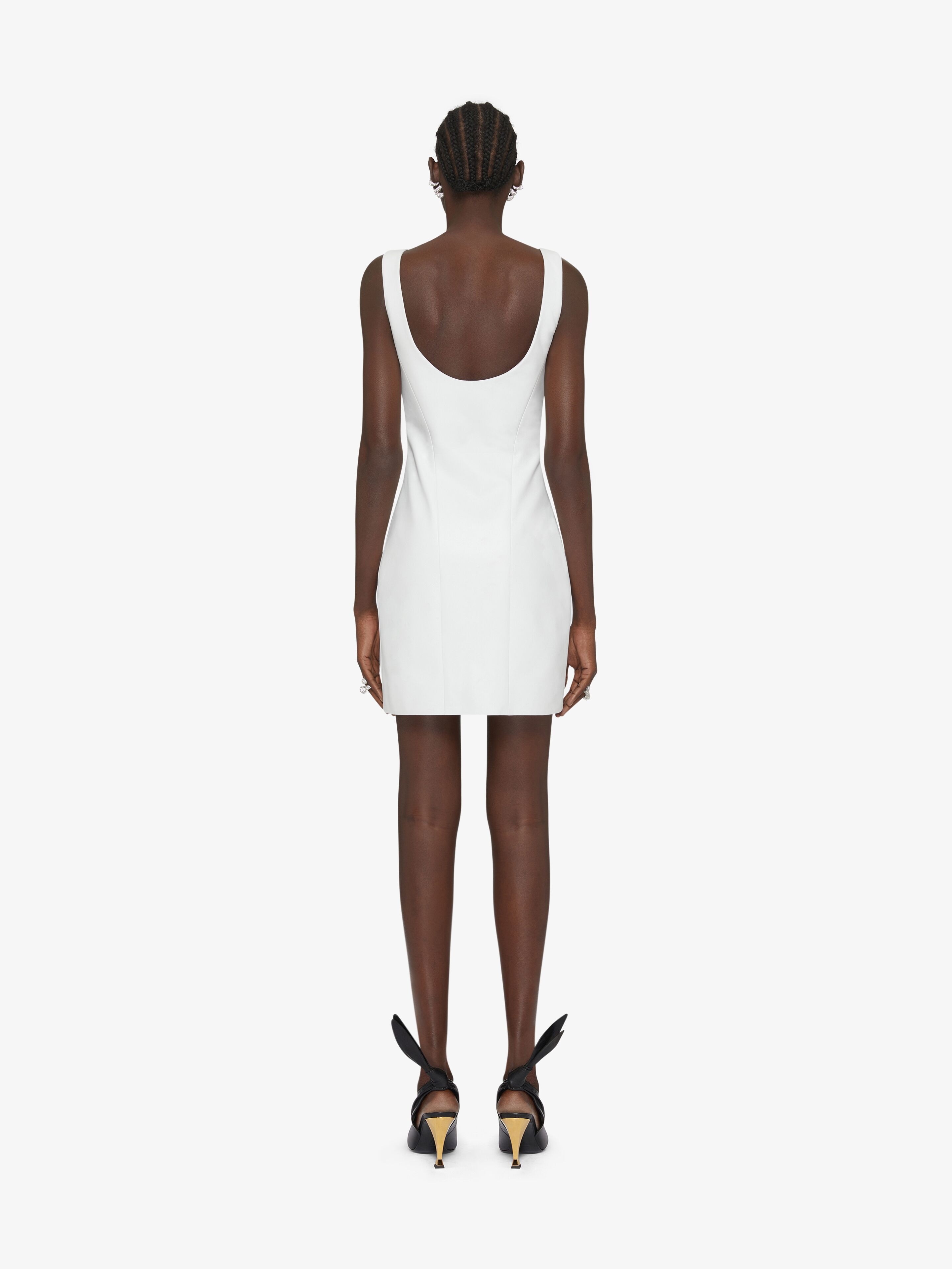 DRESS IN LEATHER WITH BOW DETAIL - 4