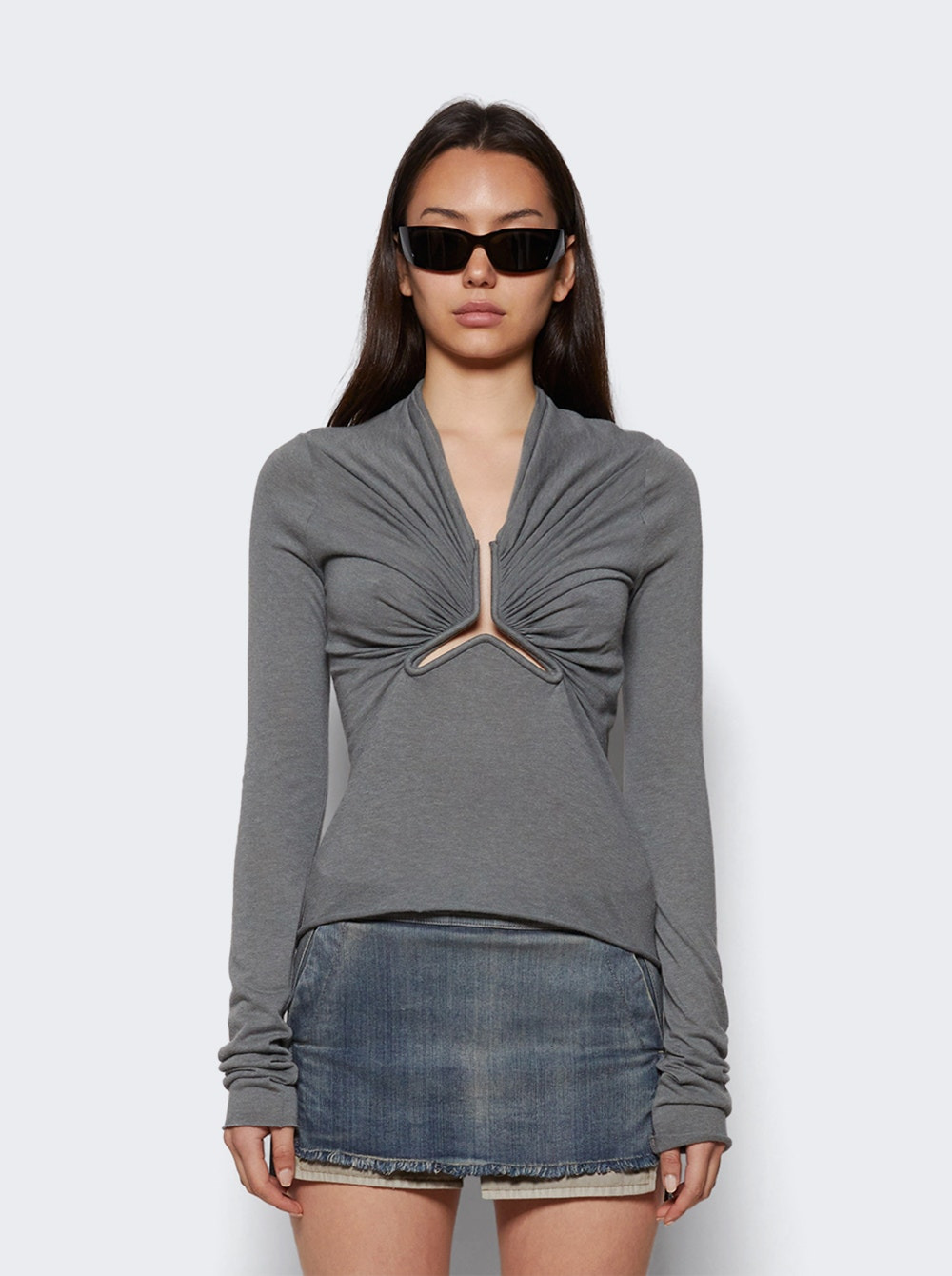 Allanah Long Sleeve Tee Washed Indigo - 2