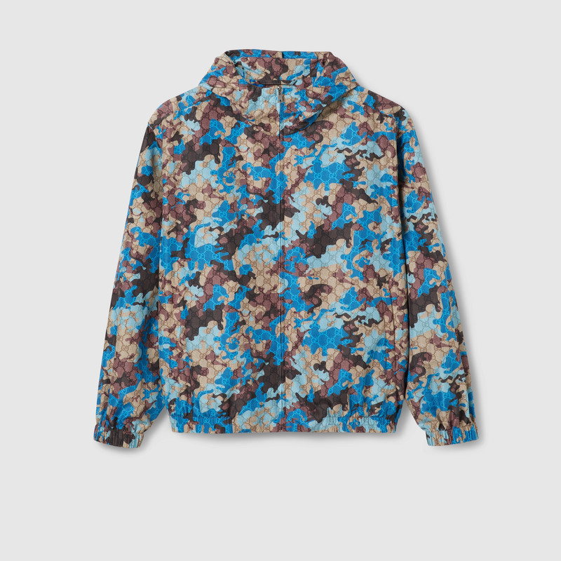 Printed technical poplin zip jacket 1