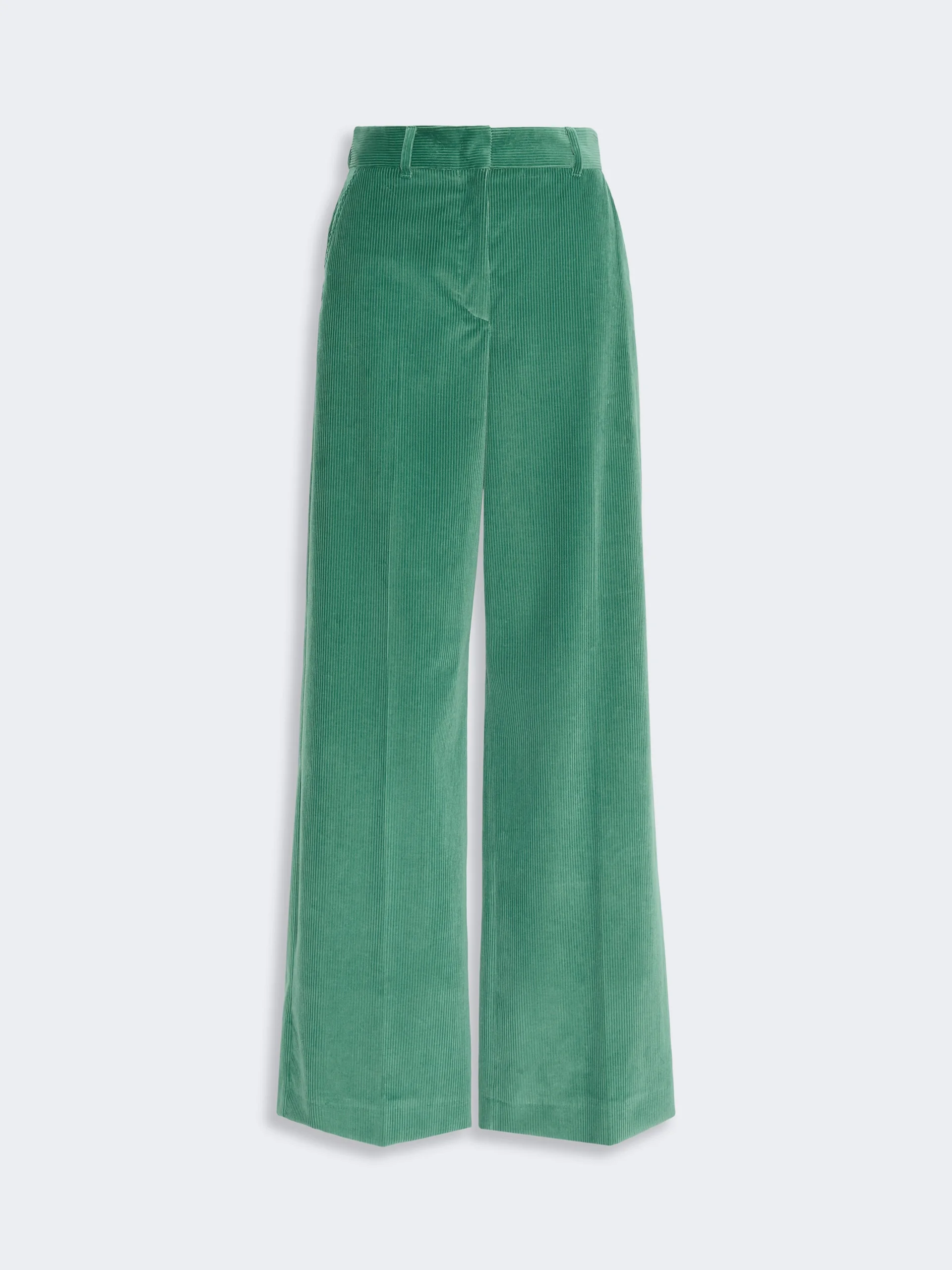 TANIA Cotton velvet trousers - GREEN - 1