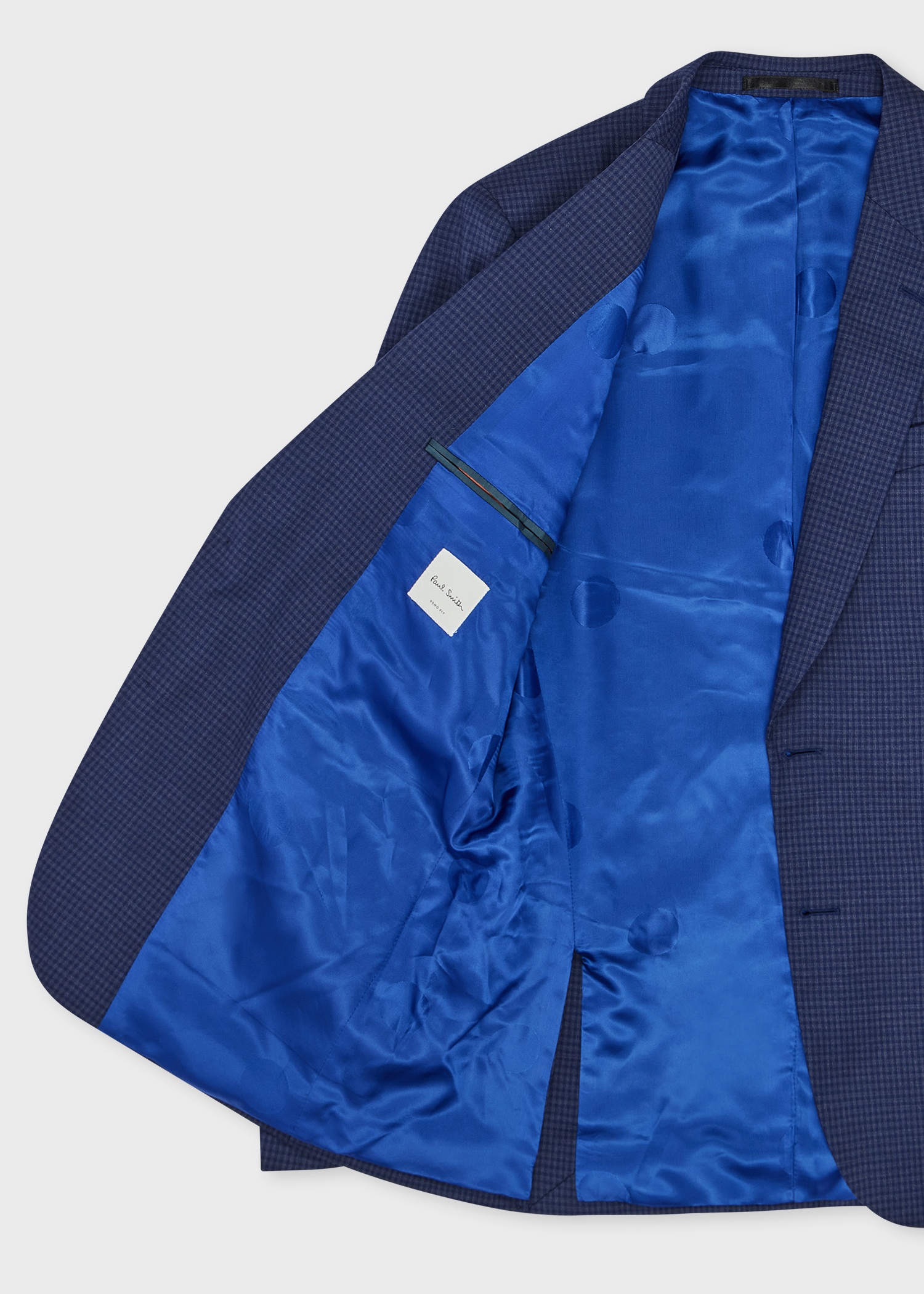 The Soho - Tailored-Fit Dark Blue Gingham Wool Suit - 2