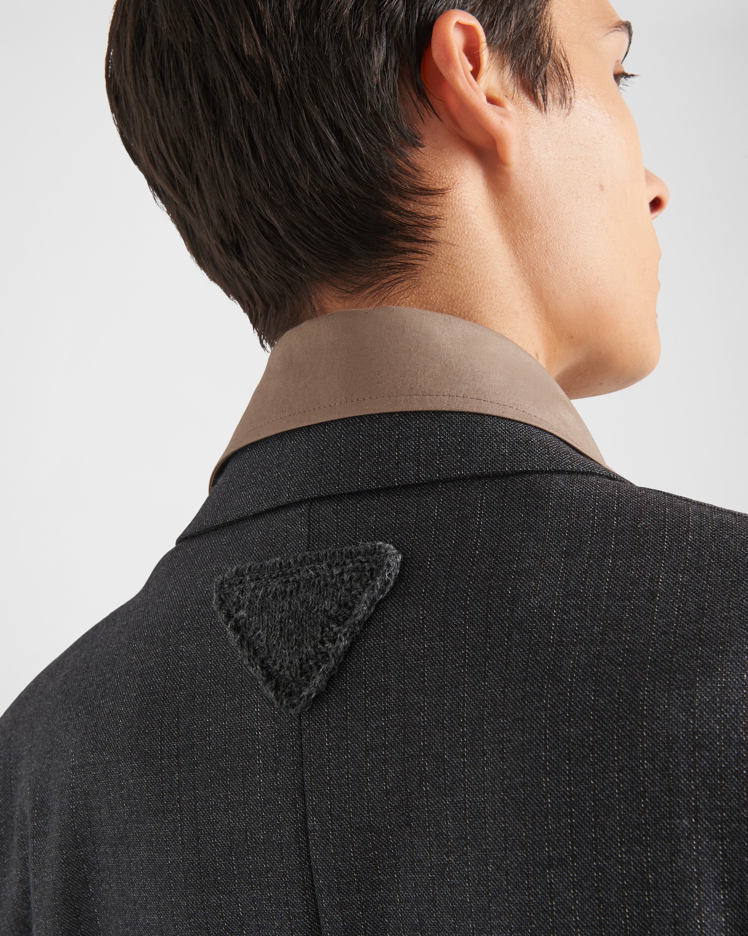 Single-breasted wool jacket with collar - 4