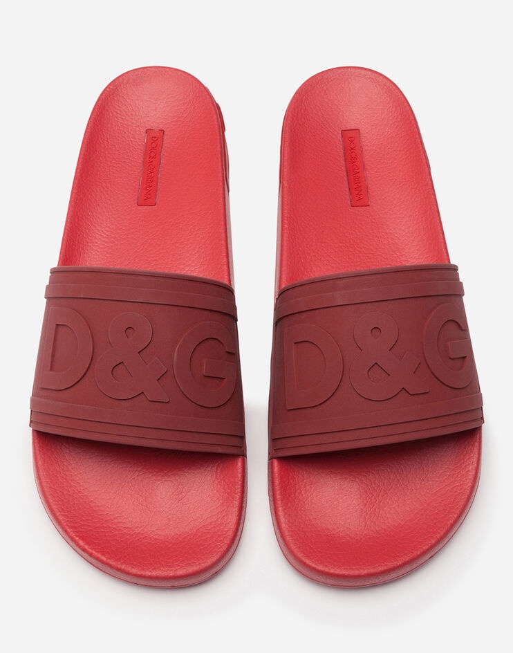 Rubber beachwear sliders with D&G logo - 4