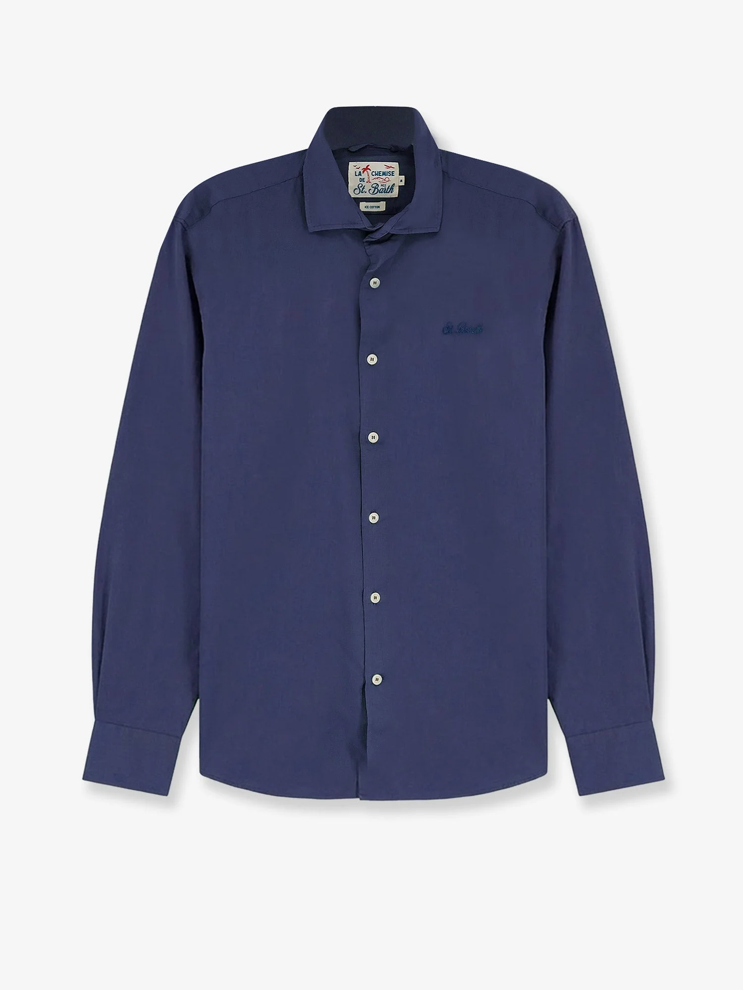 Mc2 Saint Barth Ice Cotton Shirt With Embroidered Logo On The Front - 1