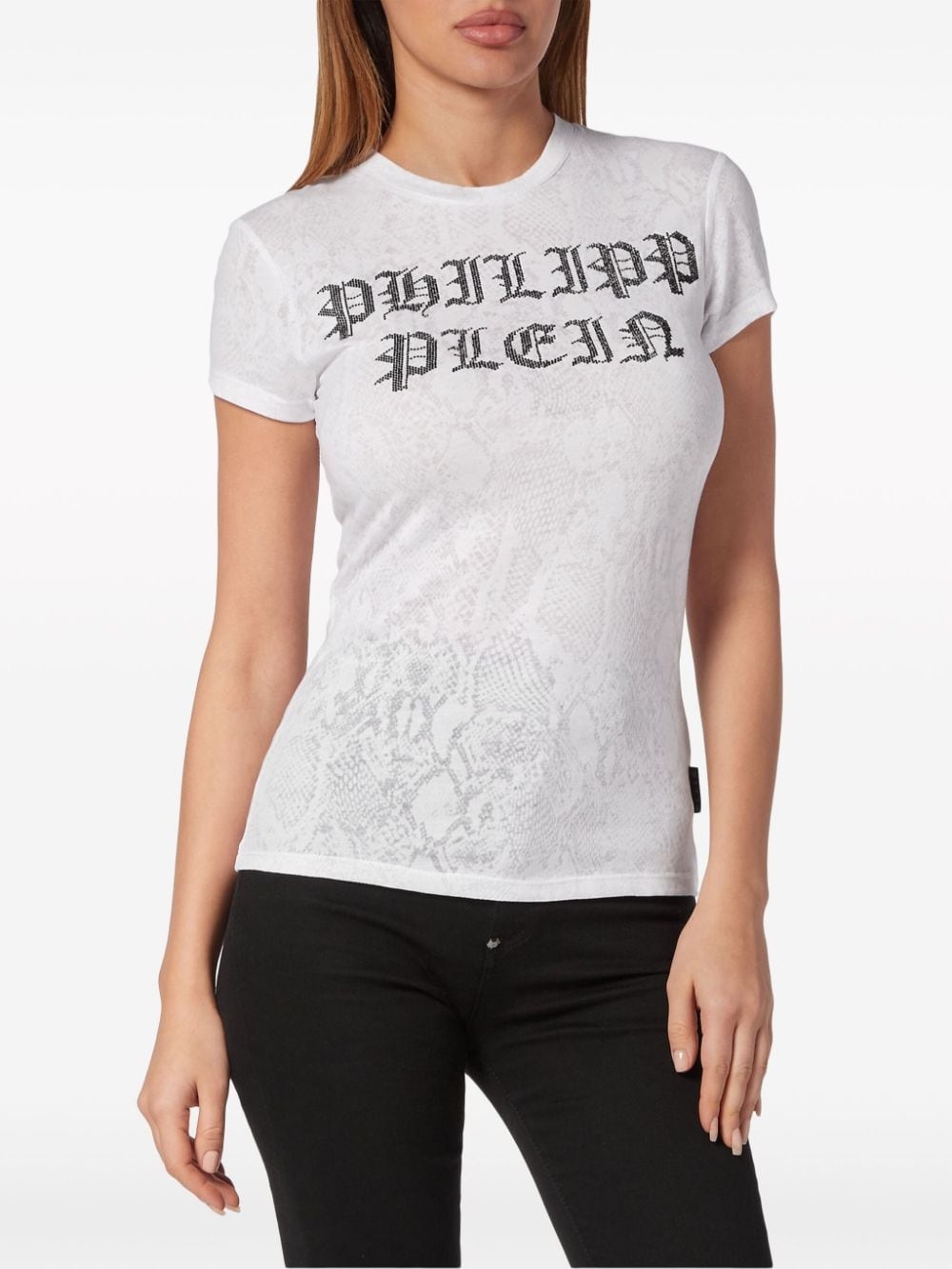 crystal-embellished cotton T-shirt - 3