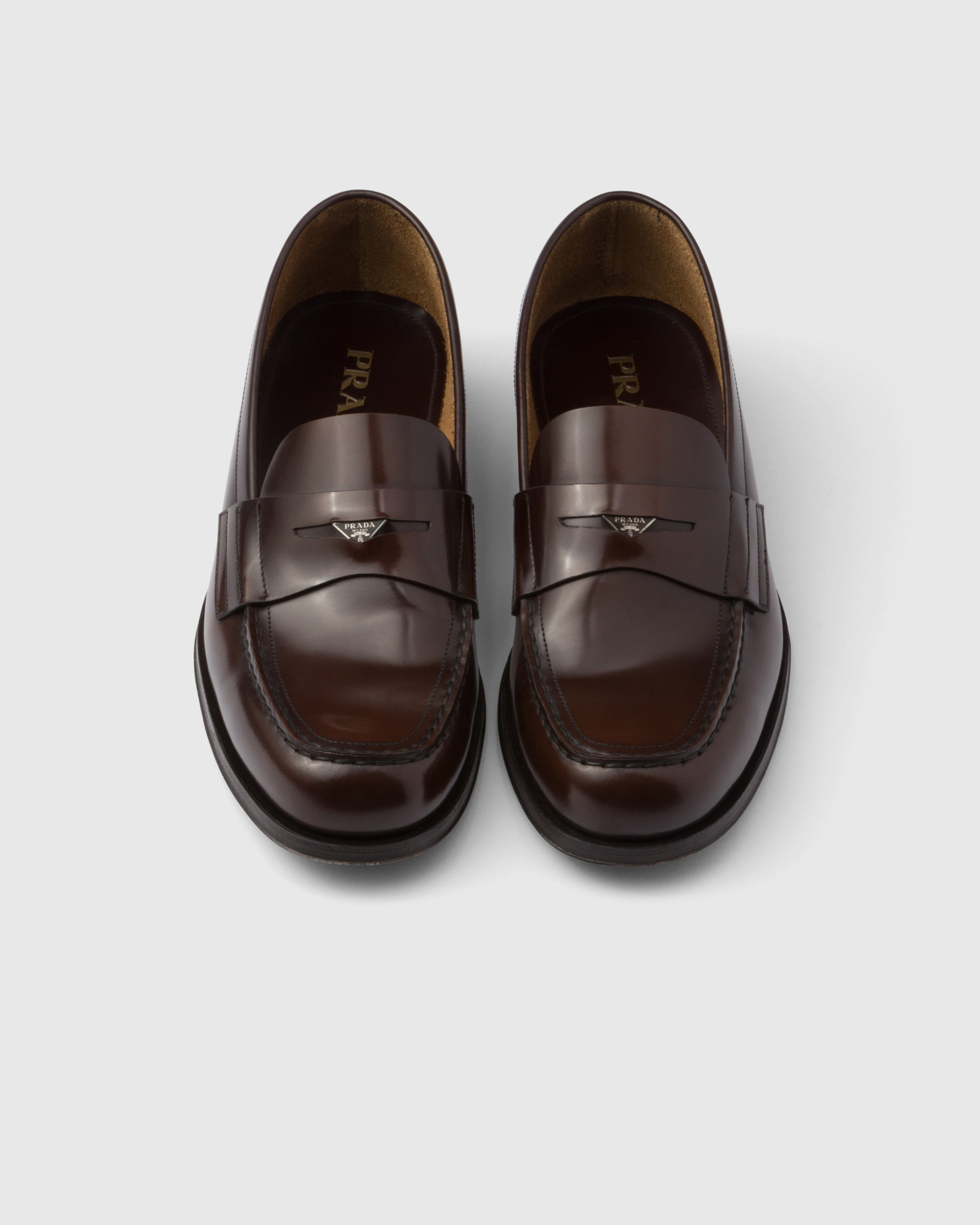 Brushed leather loafers - 4