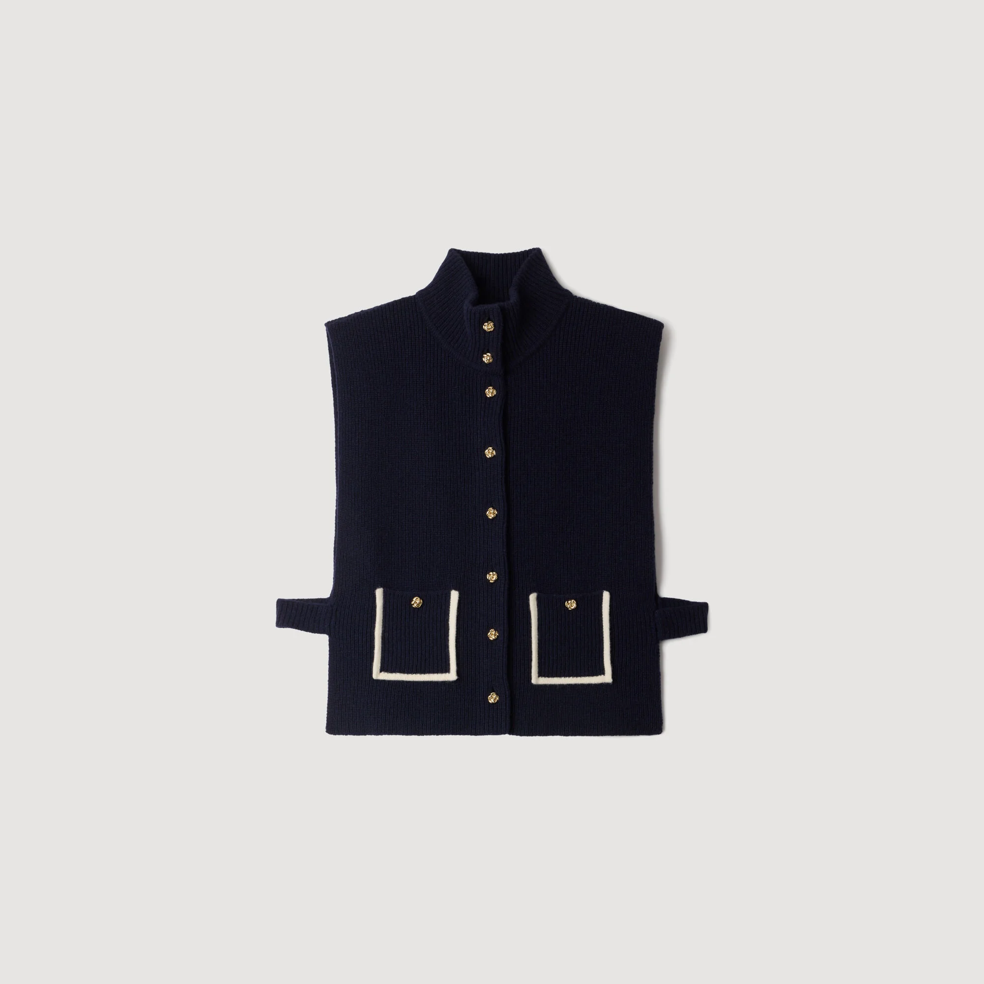 WOOL AND CASHMERE STANDING COLLAR - 1