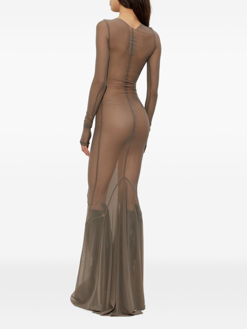 sheer-finish trasnparent long-sleeve maxi dress 3
