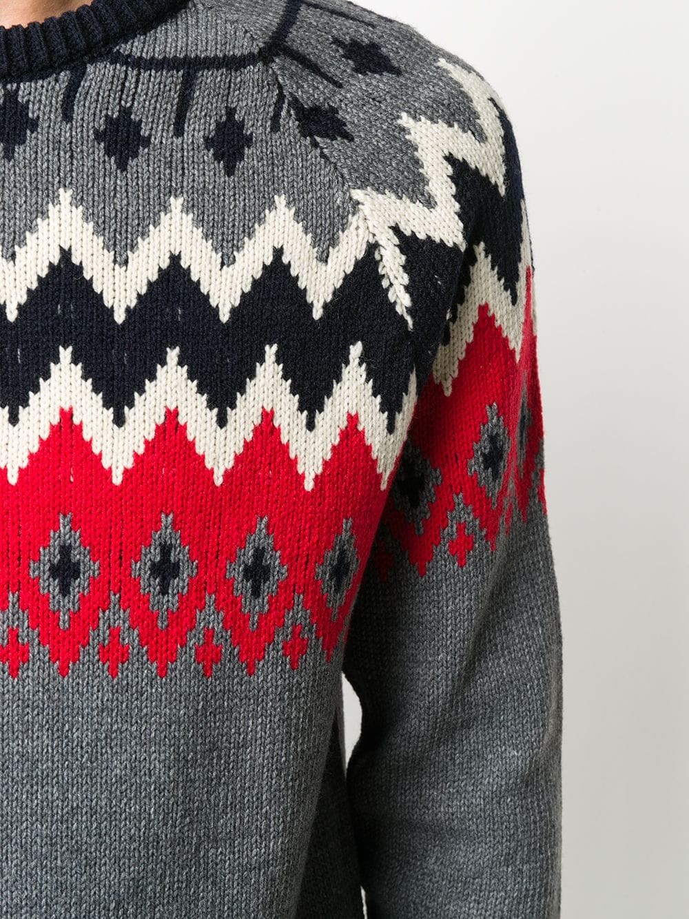 zig-zag intarsia knit jumper - 5