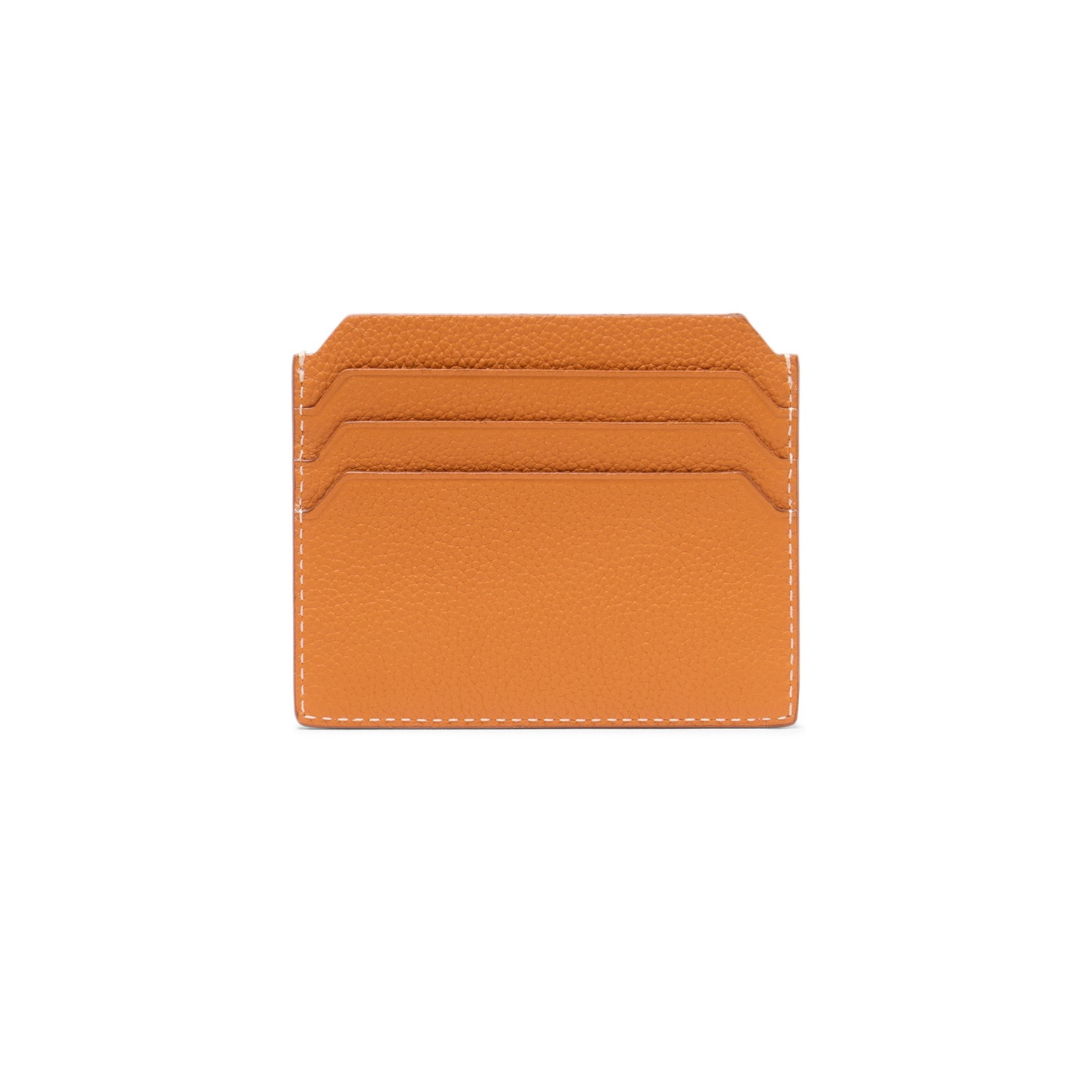 Orange tumbled leather credit card holder - 3