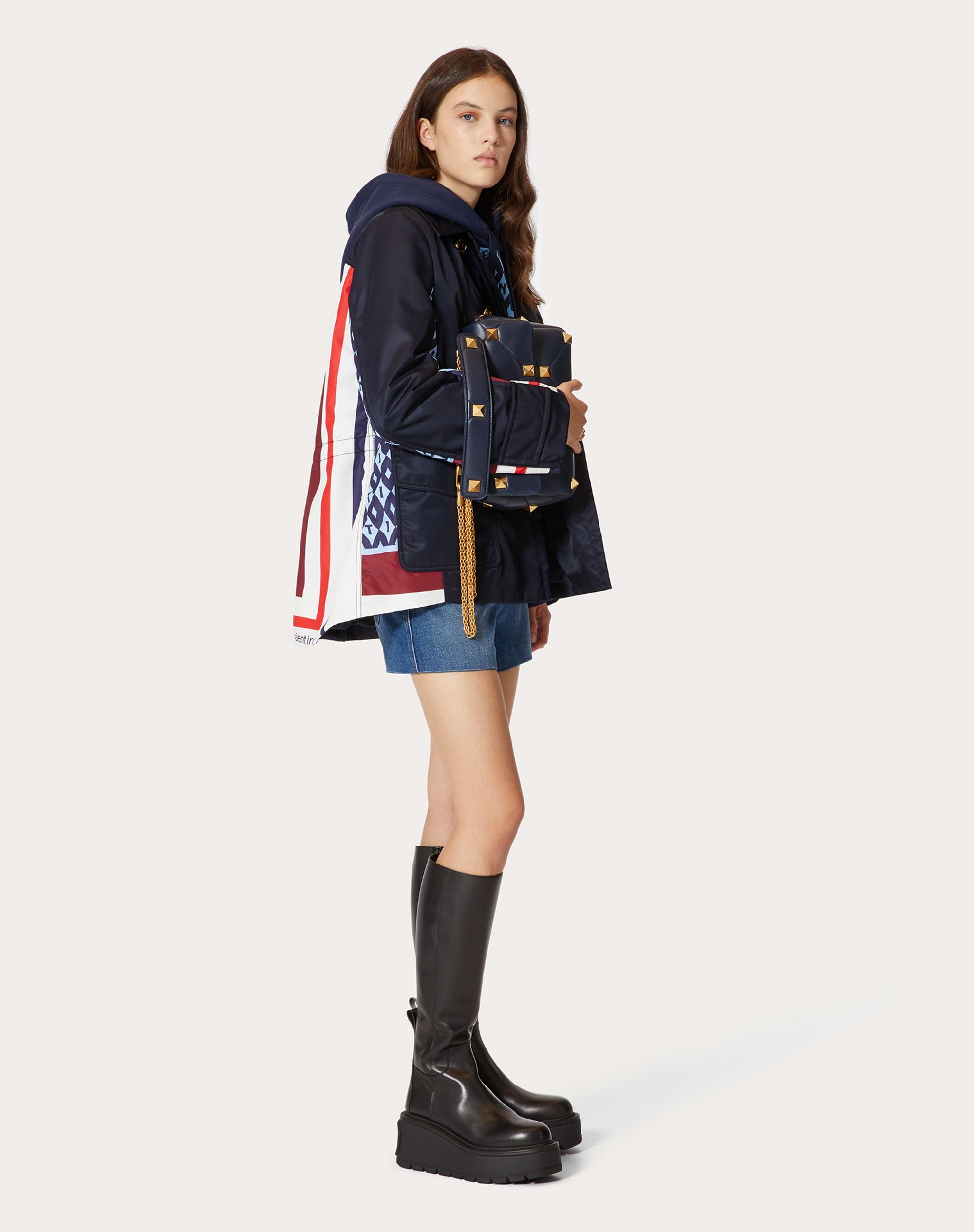 PRINTED NYLON PEA COAT - 2