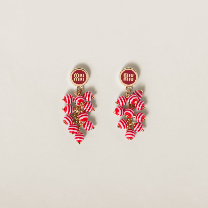 Metal earrings with synthetic pearls 1