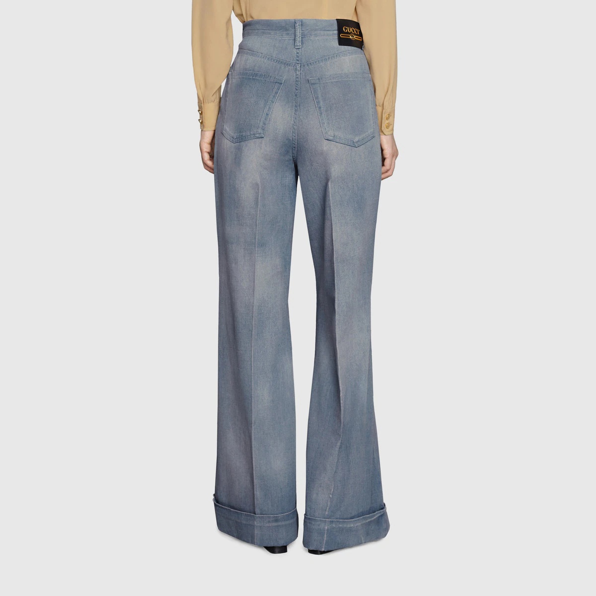Eco washed organic denim flare pant - 5