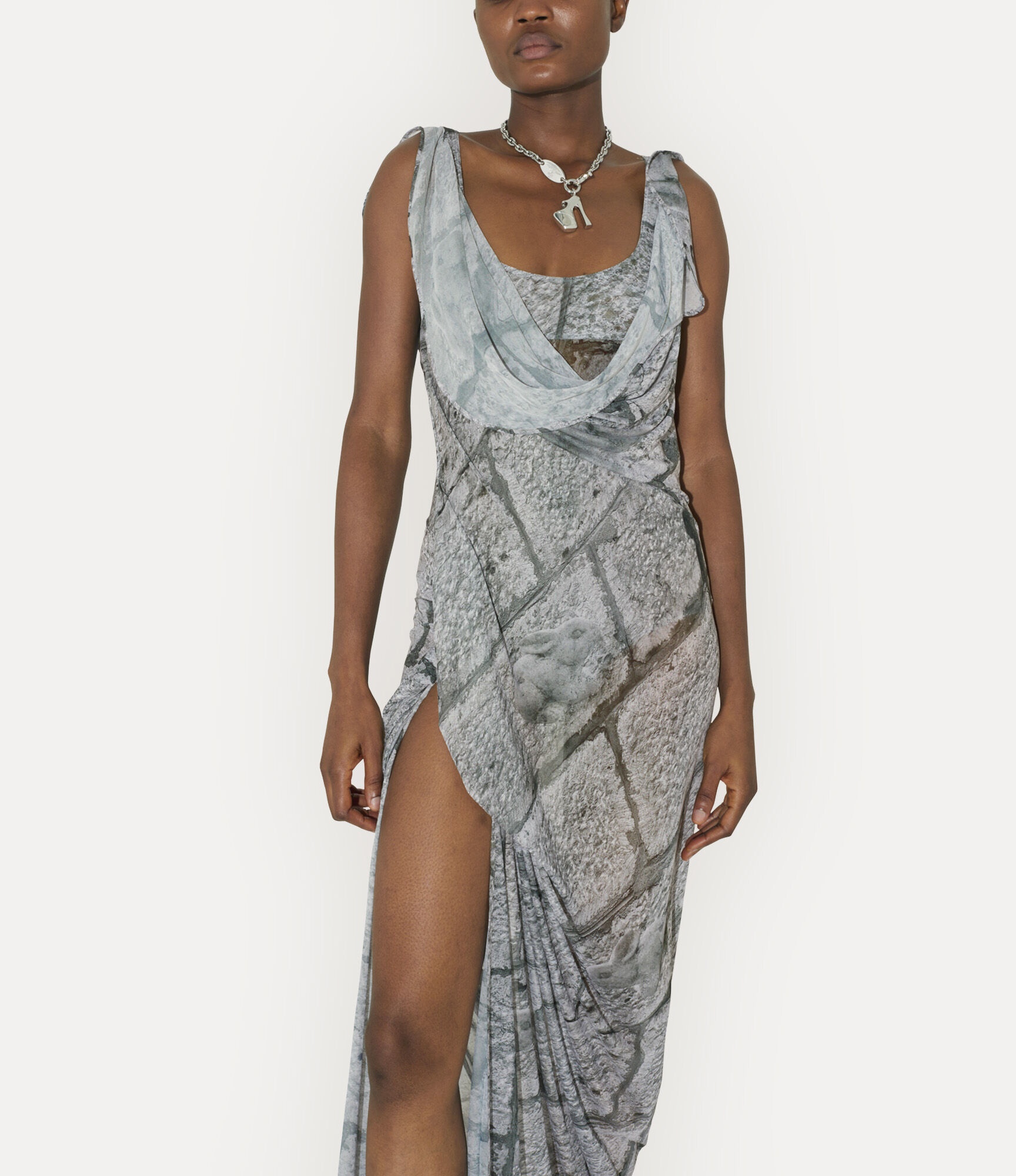 SS LONG GRAFFITI DRESS - 5