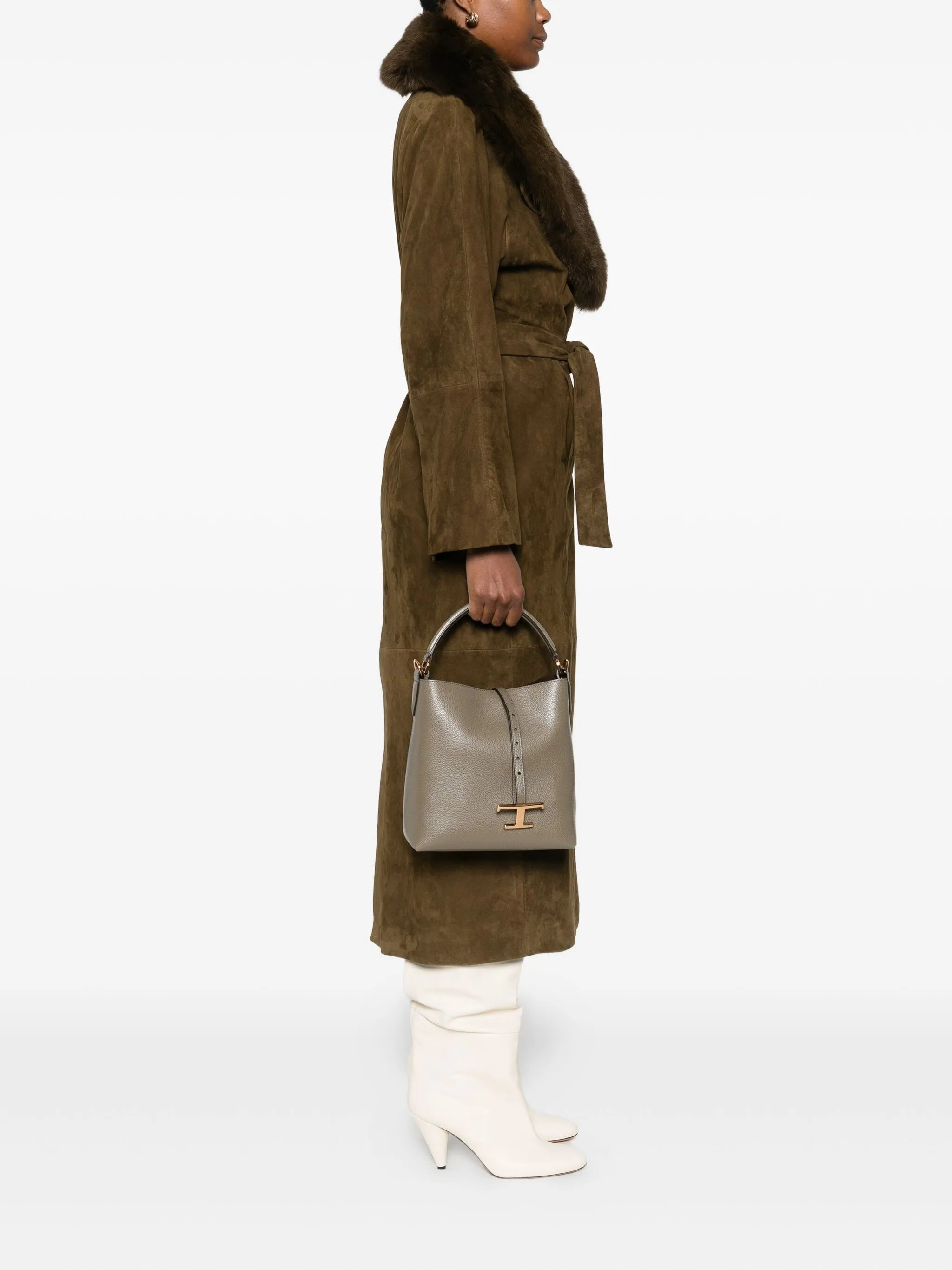 Tod's T-buckle Leather Shoulder Bag - 4