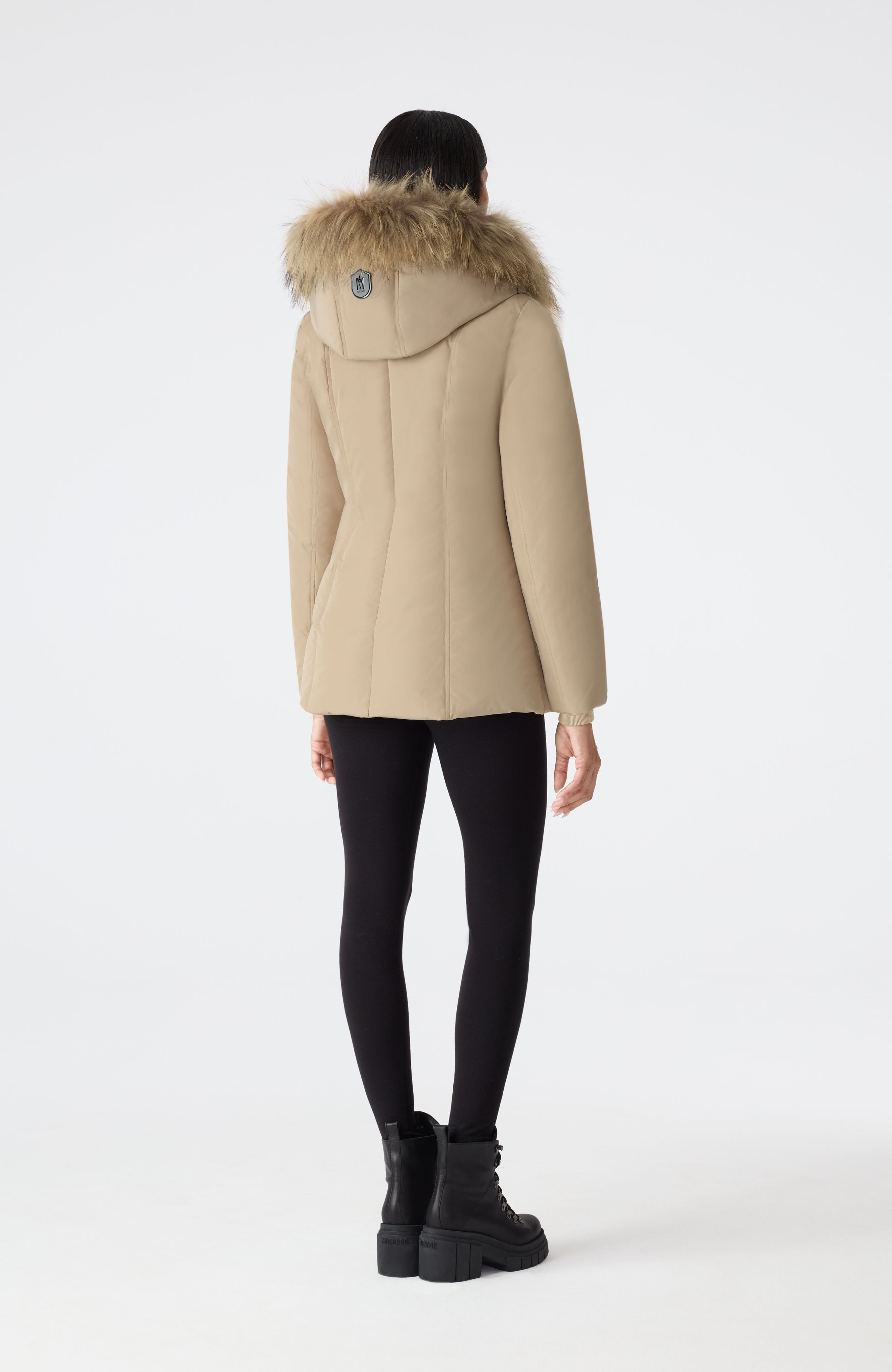 ADALI down coat with natural fur Signature Mackage Collar - 4