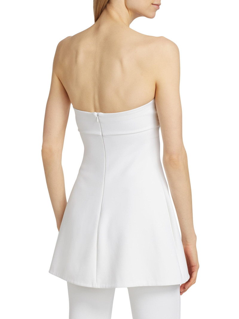 Women's Twist Strapless Peplum Top - White 5