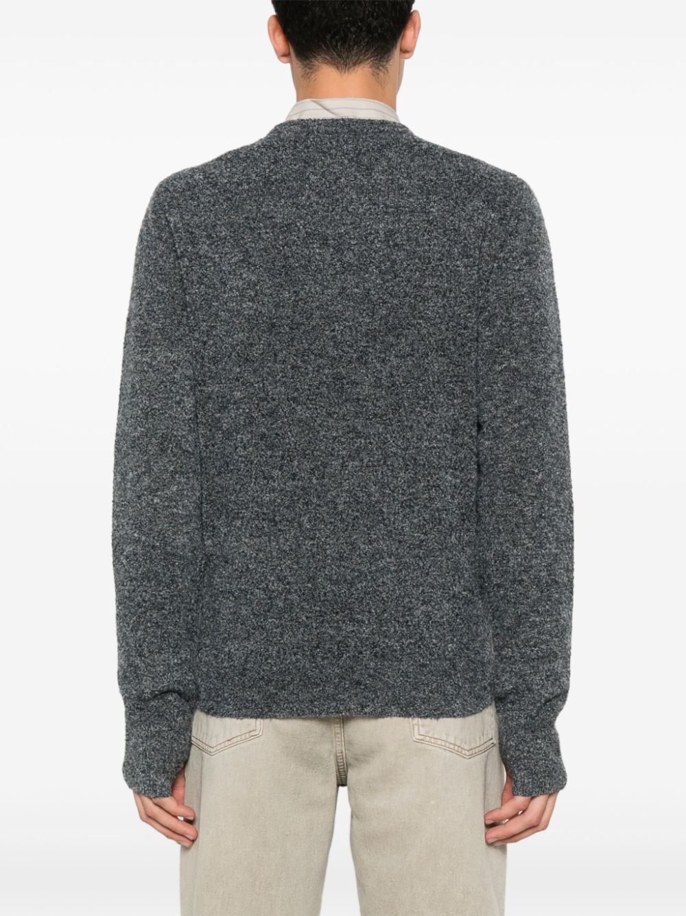 bouclé crew-neck sweater - 4