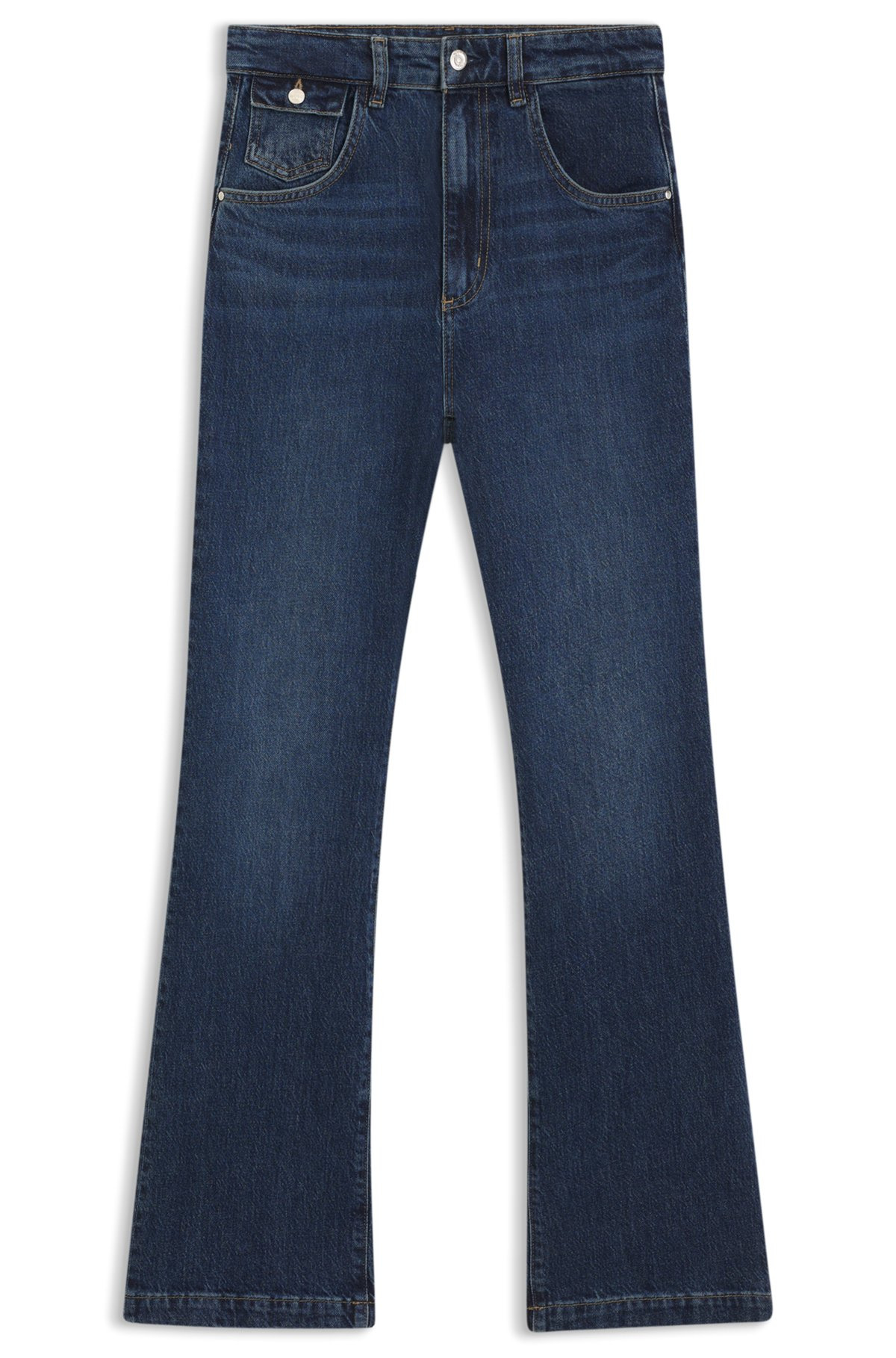 WIDE-LEG JEANS IN BLUE COMFORT-STRETCH DENIM - 1