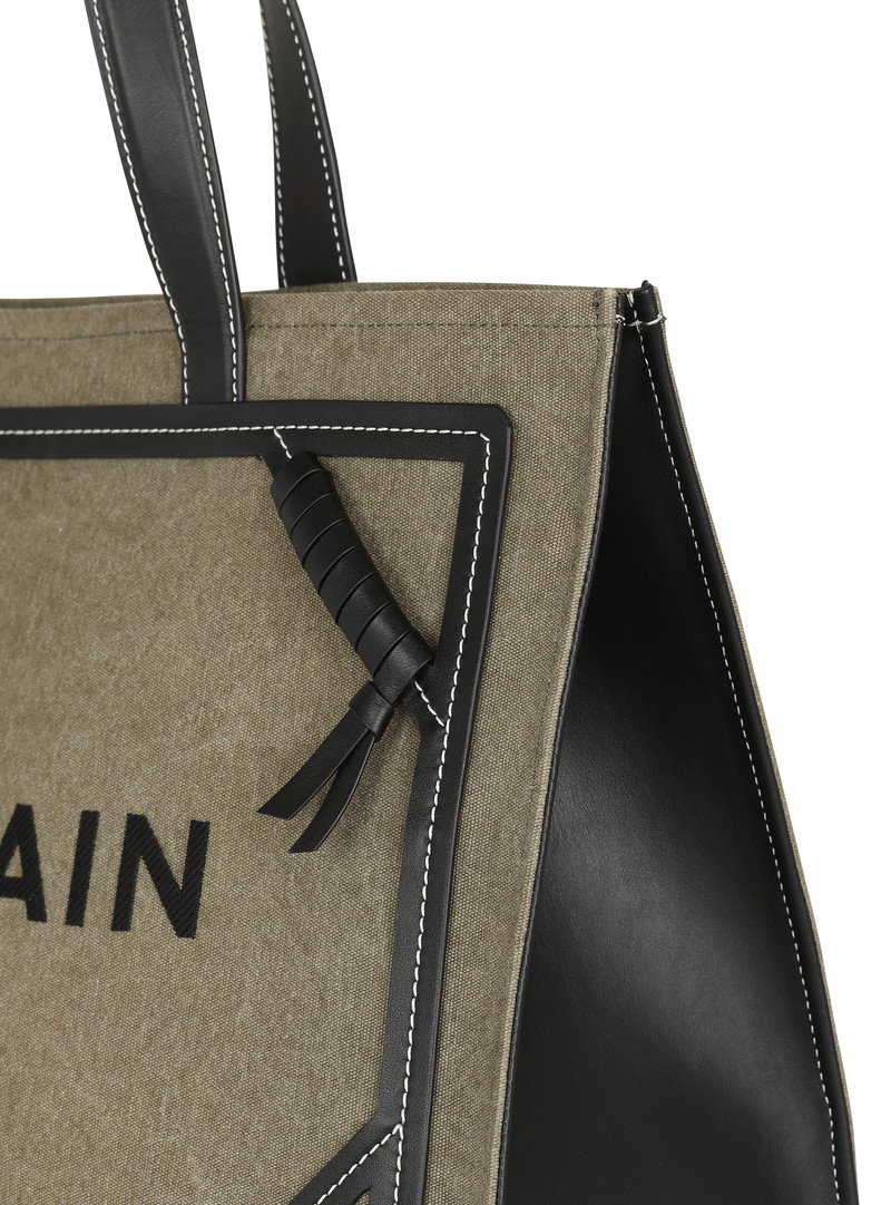 B-Army 42 canvas tote bag with leather details 6