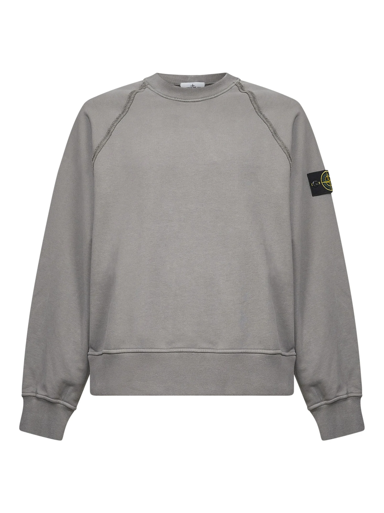 Stone Island Men Grey Brushed Organic Cotton Crewneck Sweatshirt - 1